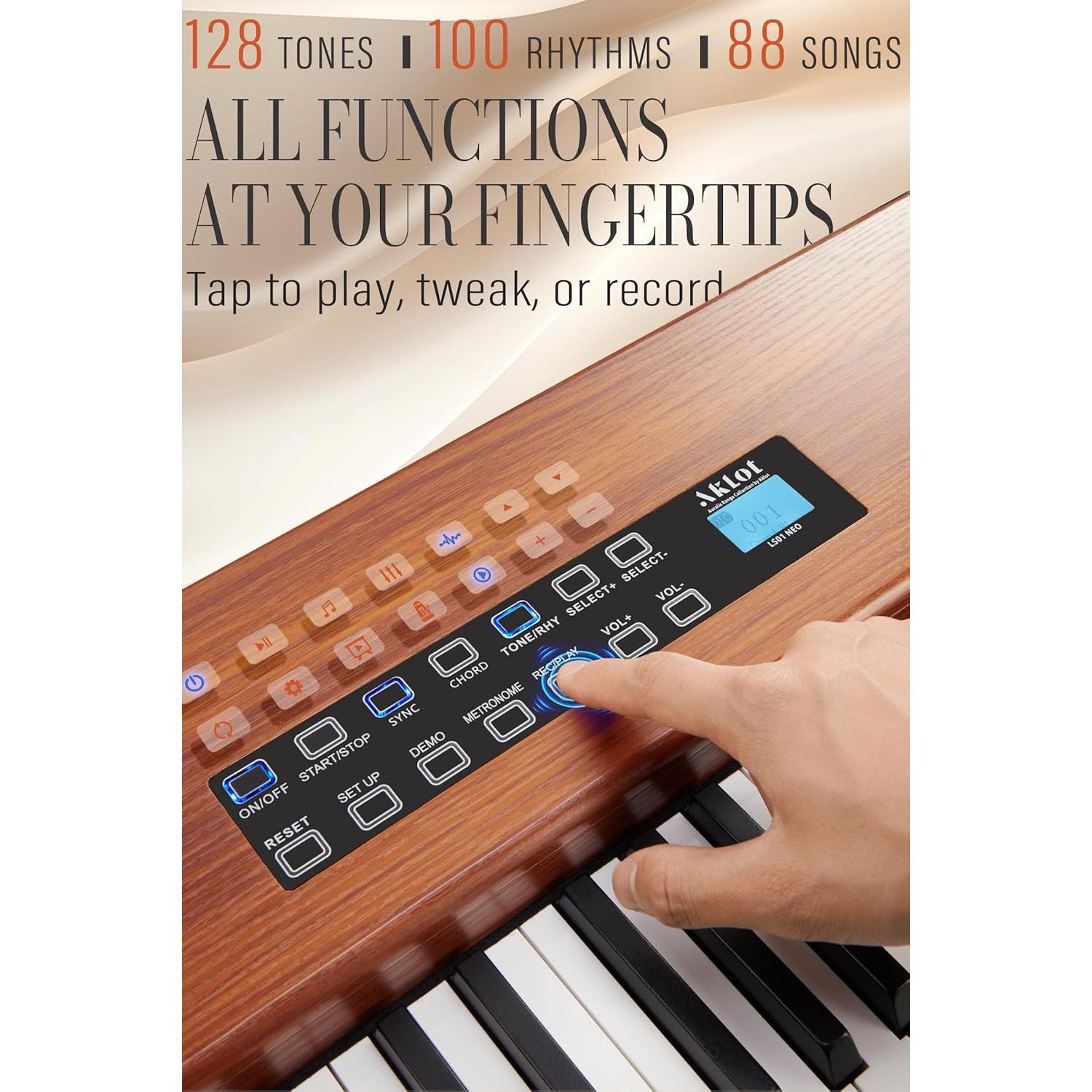 Piano Digital AKLOT AUR-LS01 88 Teclas con Pantalla Táctil