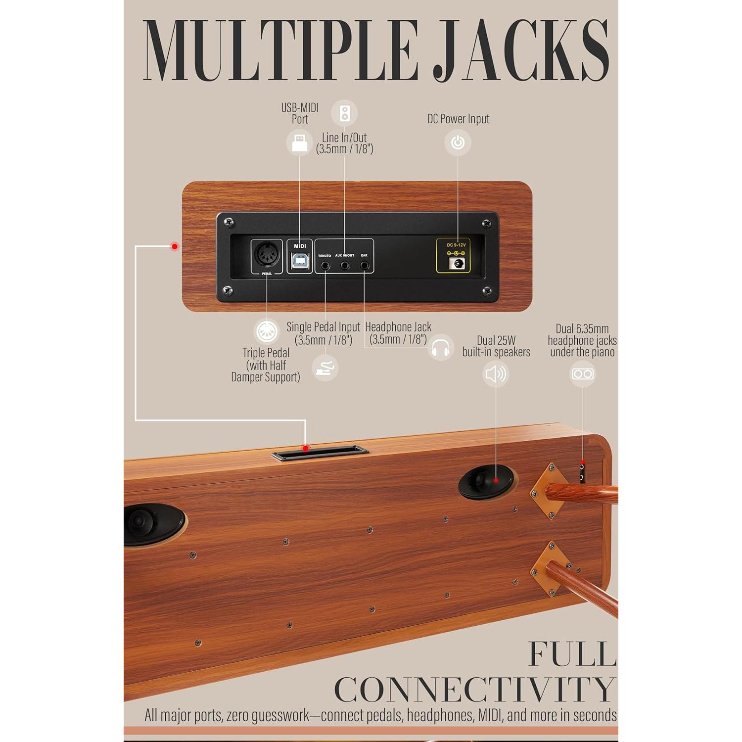 Piano Digital AKLOT AUR-LS01 88 Teclas con Pantalla Táctil