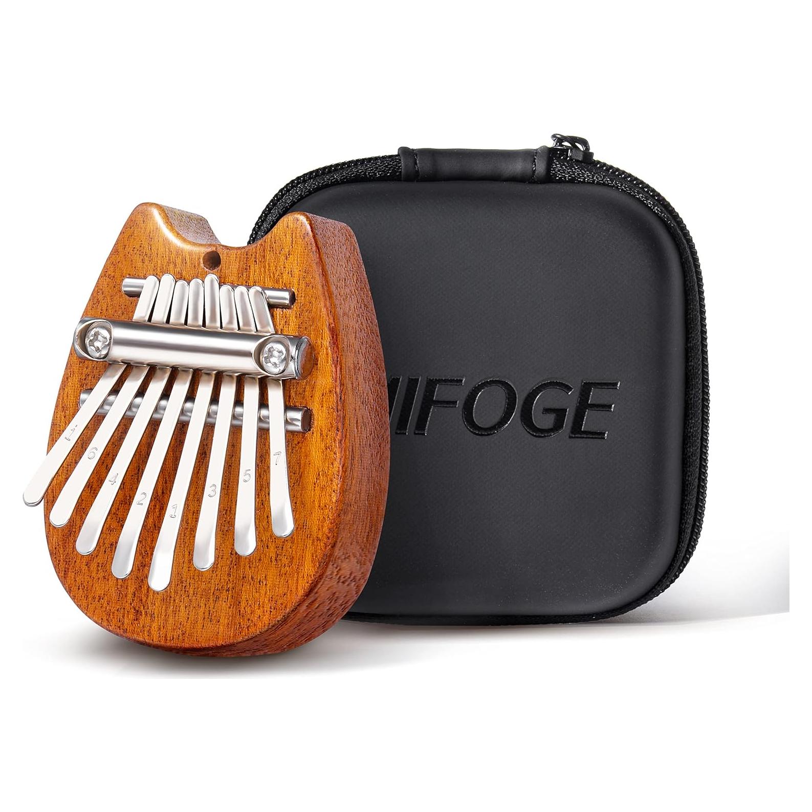 Mini Kalimba MIFOGE 8 Teclas de Madera con Lanyard y Caja