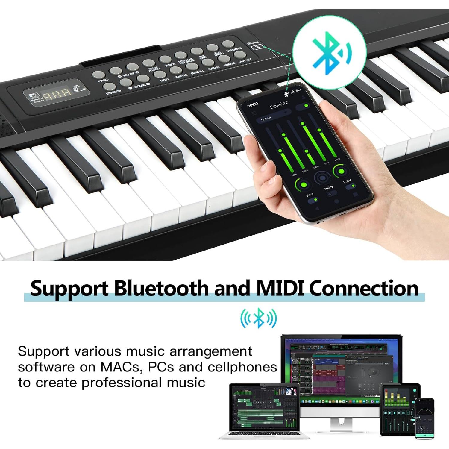 Teclado Electrónico Compacto 61 Teclas VEIYOUMO Piano-889P