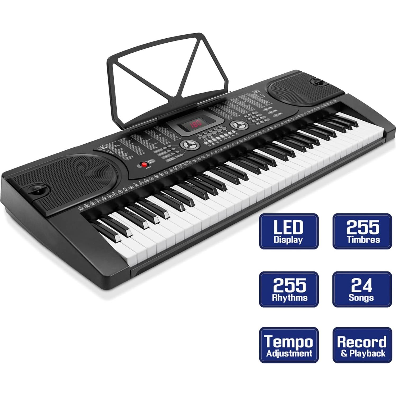 Teclado Electrónico Portátil Genérico 61 Teclas Negro