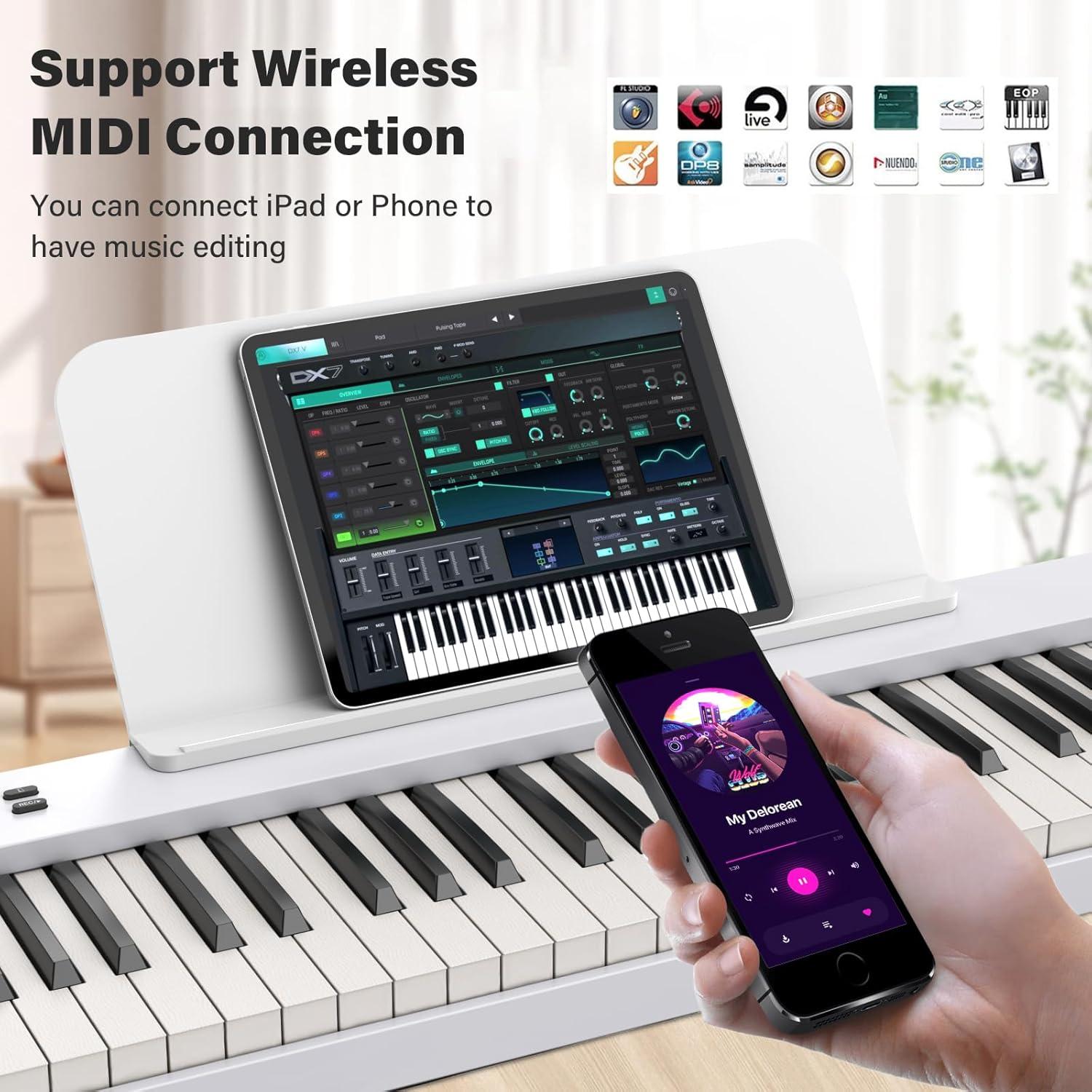 Piano Digital Plegable BESFAN PJ88C 88 Teclas Semi-Pesadas