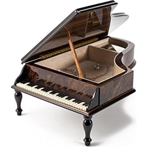 Caja de Joyería Musical MusicBoxAttic 36 Notas Floral Madera