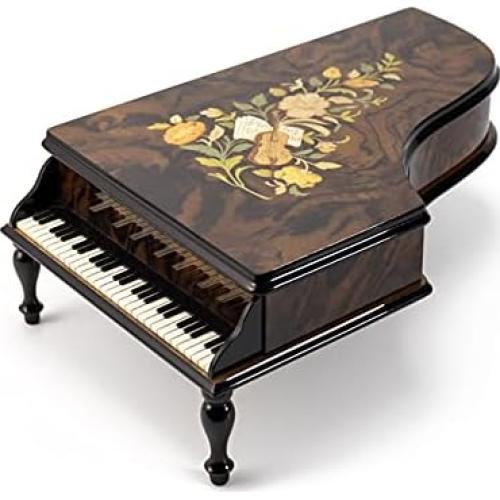 Caja de Joyería Musical MusicBoxAttic 36 Notas Floral Madera