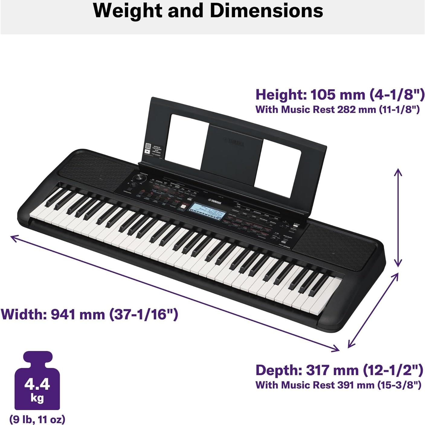 Teclado Portátil Yamaha PSR-E383 61 Teclas Sensibles al Tacto