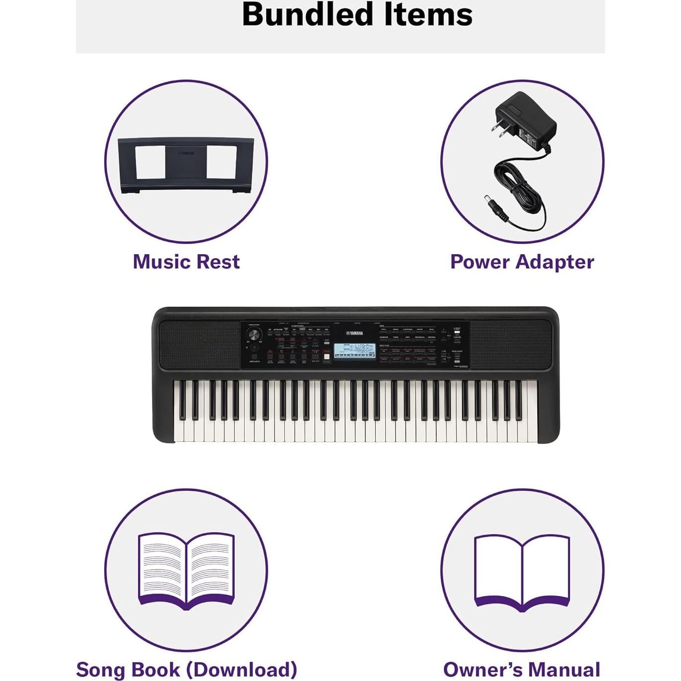 Teclado Portátil Yamaha PSR-E383 61 Teclas Sensibles al Tacto