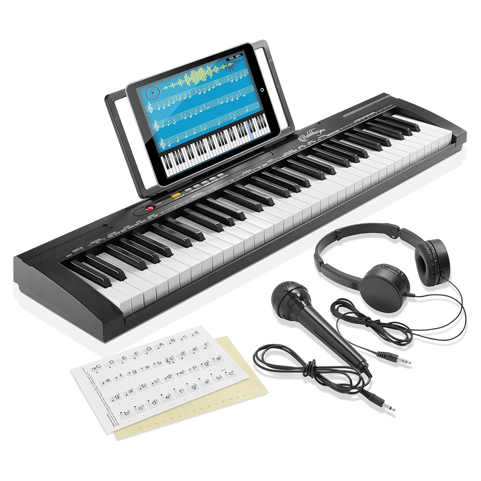 Piano Electrónico Digital Ashthorpe 61 Teclas para Principiantes