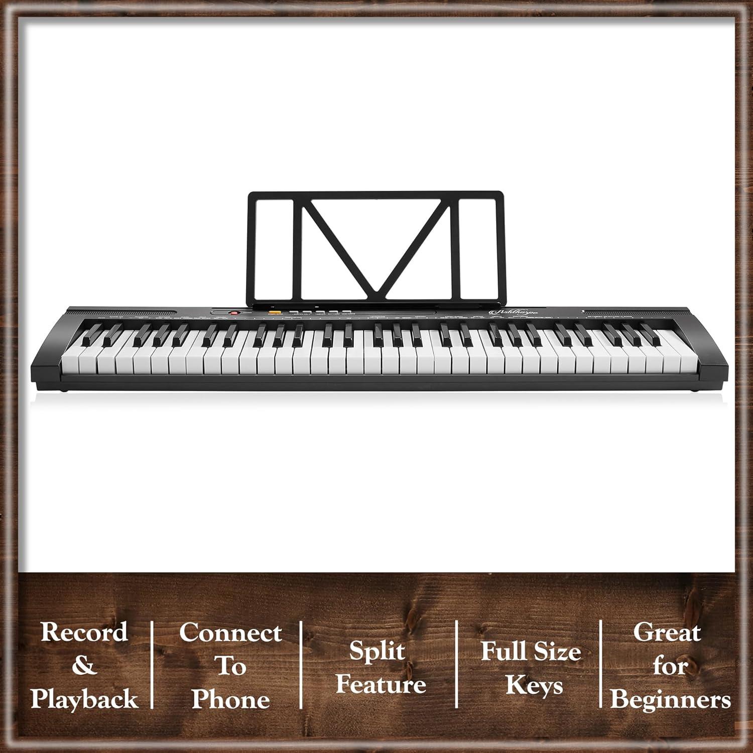 Piano Electrónico Digital Ashthorpe 61 Teclas para Principiantes