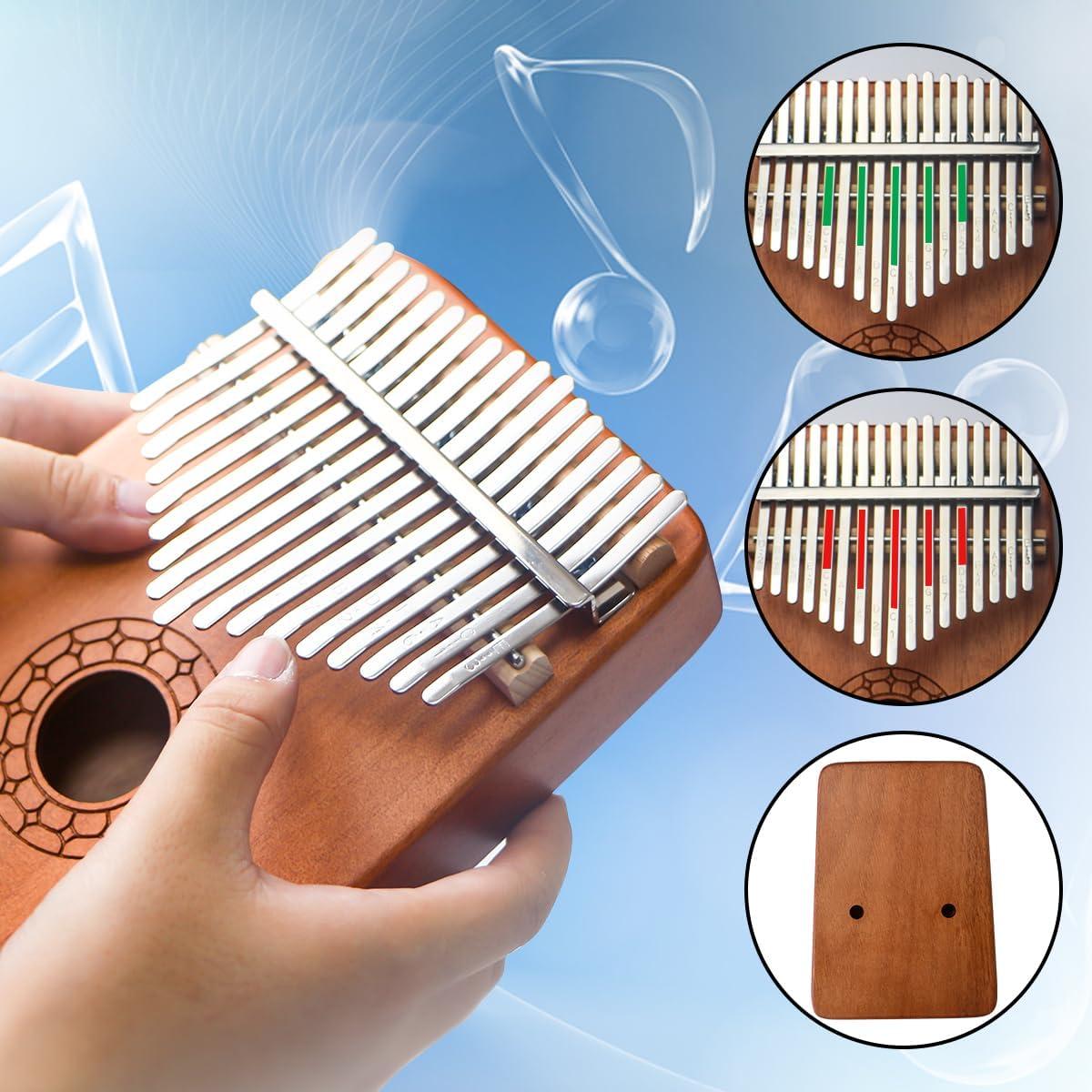 Kalimba 17 Teclas de Madera Caoba con Accesorios y Manual