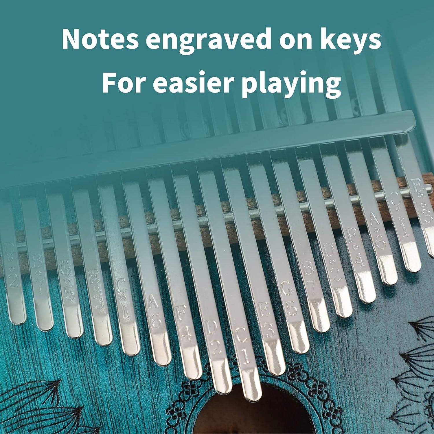 Kalimba 17 Teclas Verde Ubblove - Piano de Pulgar Portátil