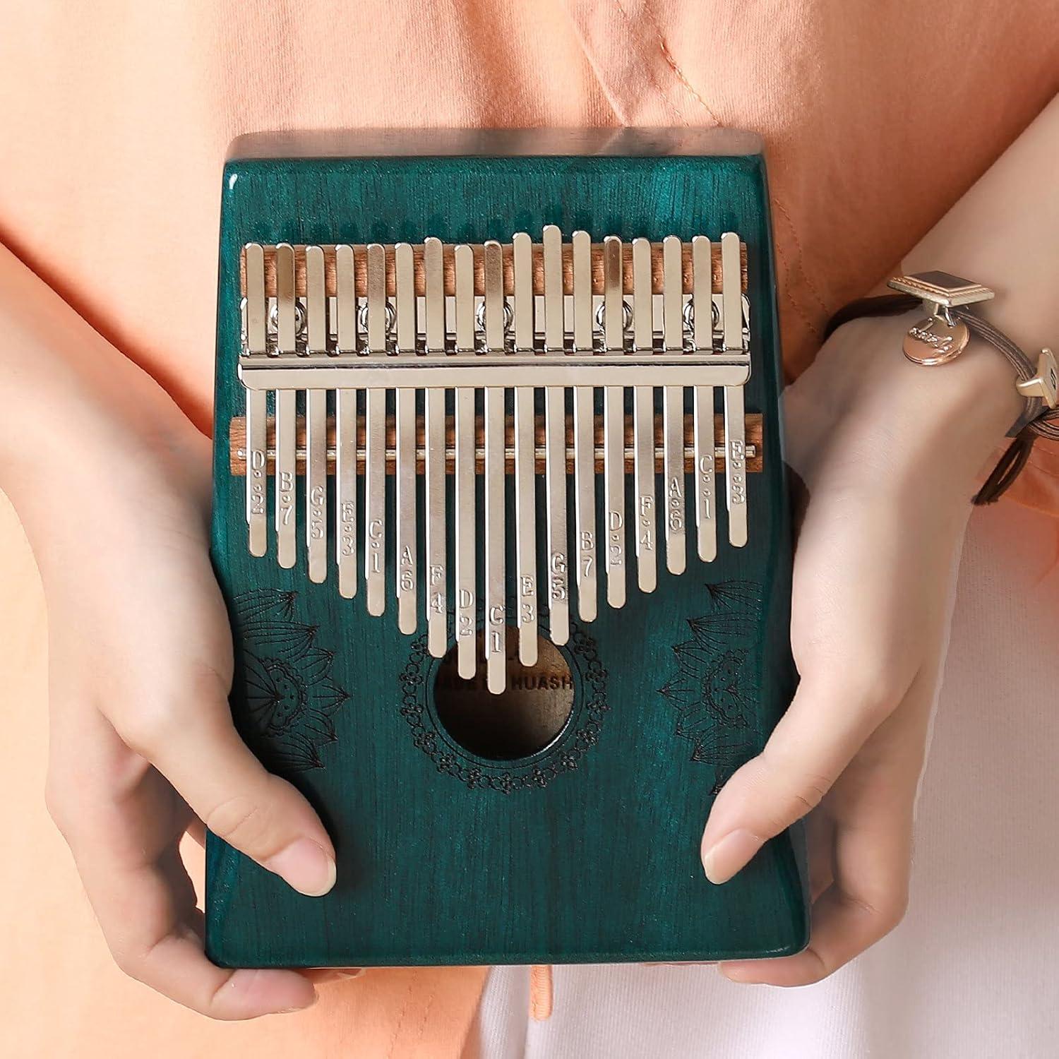 Kalimba 17 Teclas Verde Ubblove - Piano de Pulgar Portátil