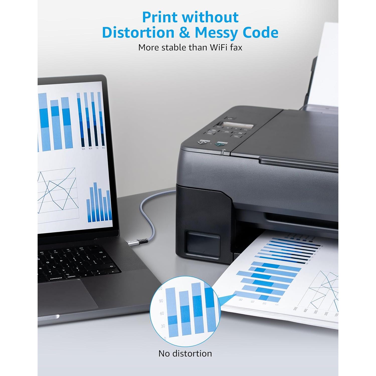 Cable USB C a B 1.83 m Ruaeoda para impresora y escáner