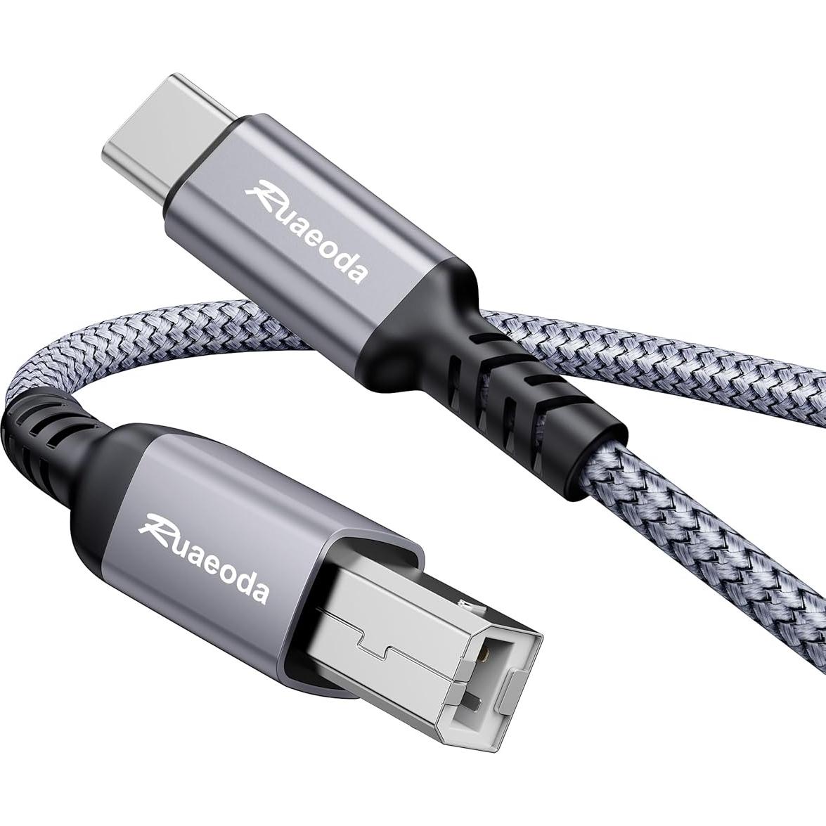 Cable USB C a B 1.83 m Ruaeoda para impresora y escáner
