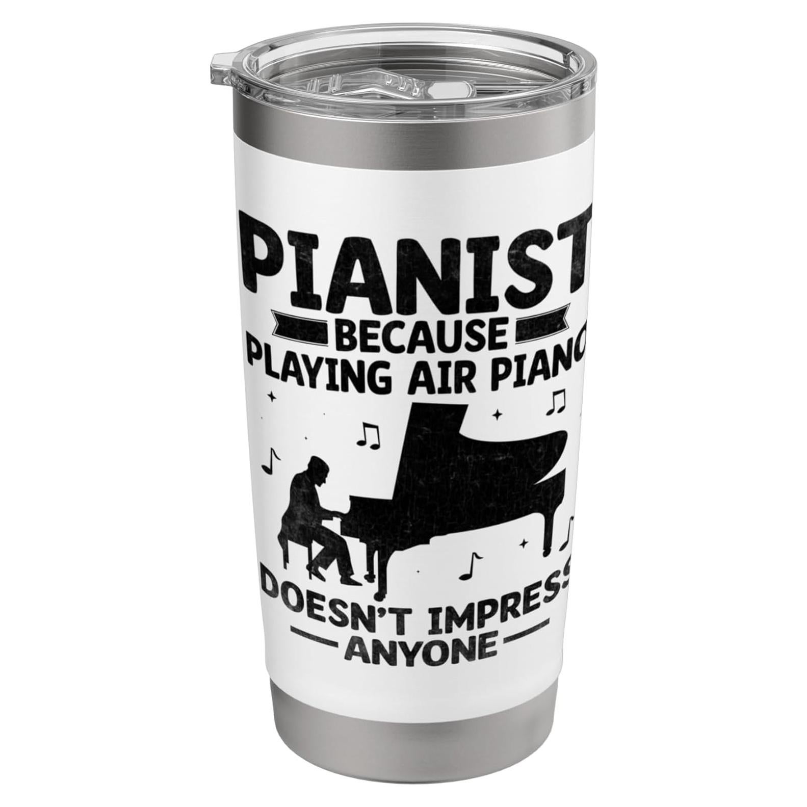 Vaso Térmico Acero Inoxidable 20 oz Blanco Pianista