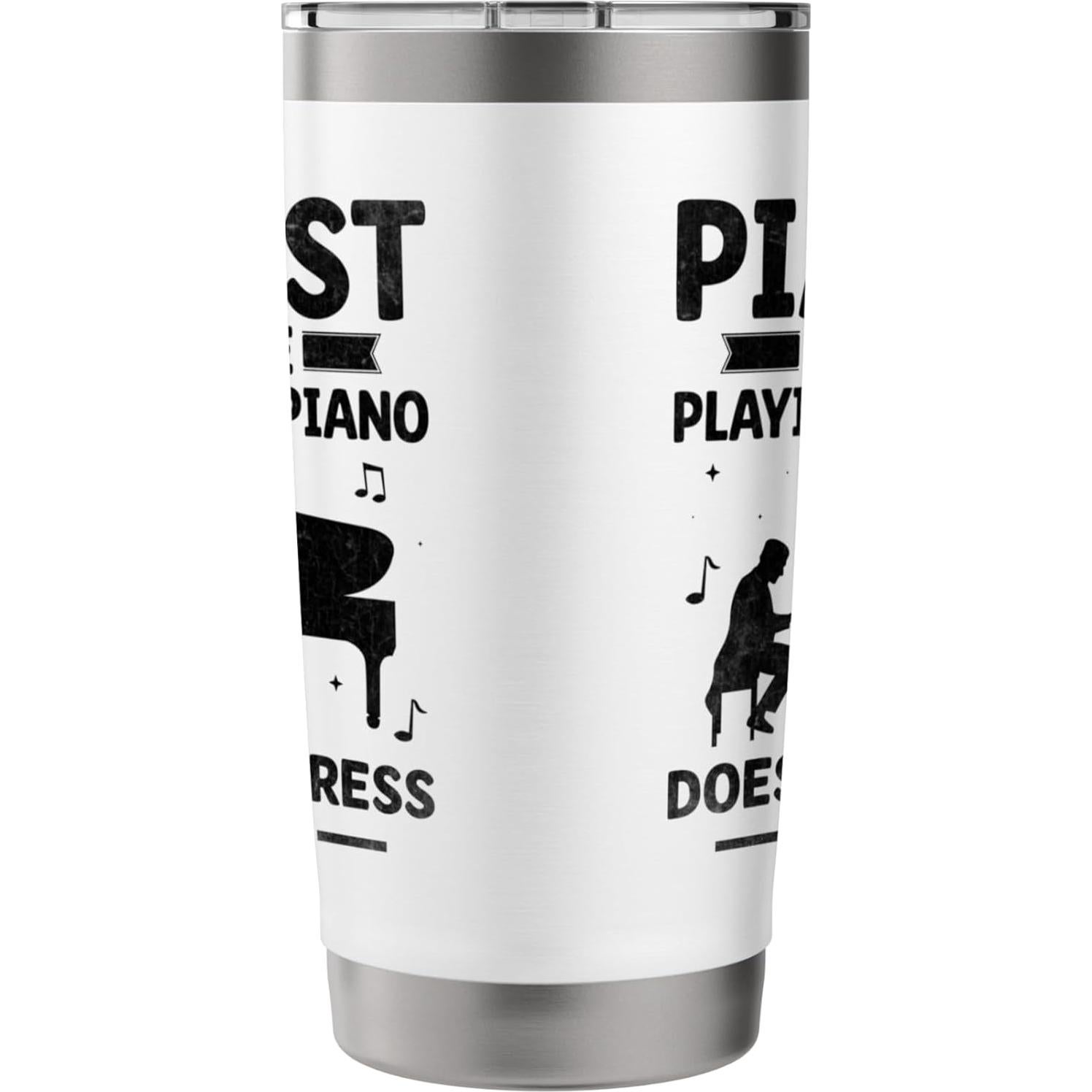 Vaso Térmico Acero Inoxidable 20 oz Blanco Pianista