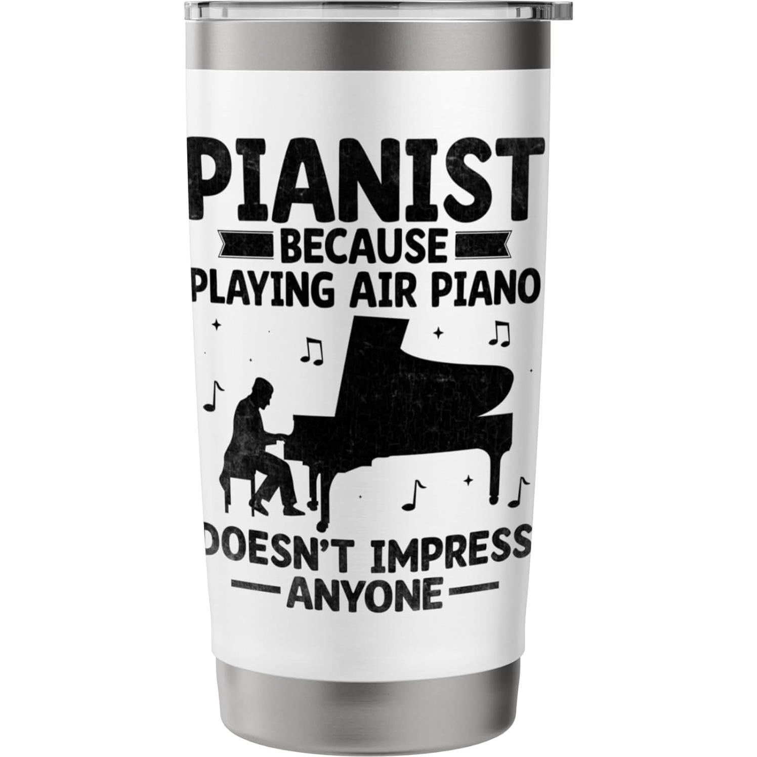 Vaso Térmico Acero Inoxidable 20 oz Blanco Pianista