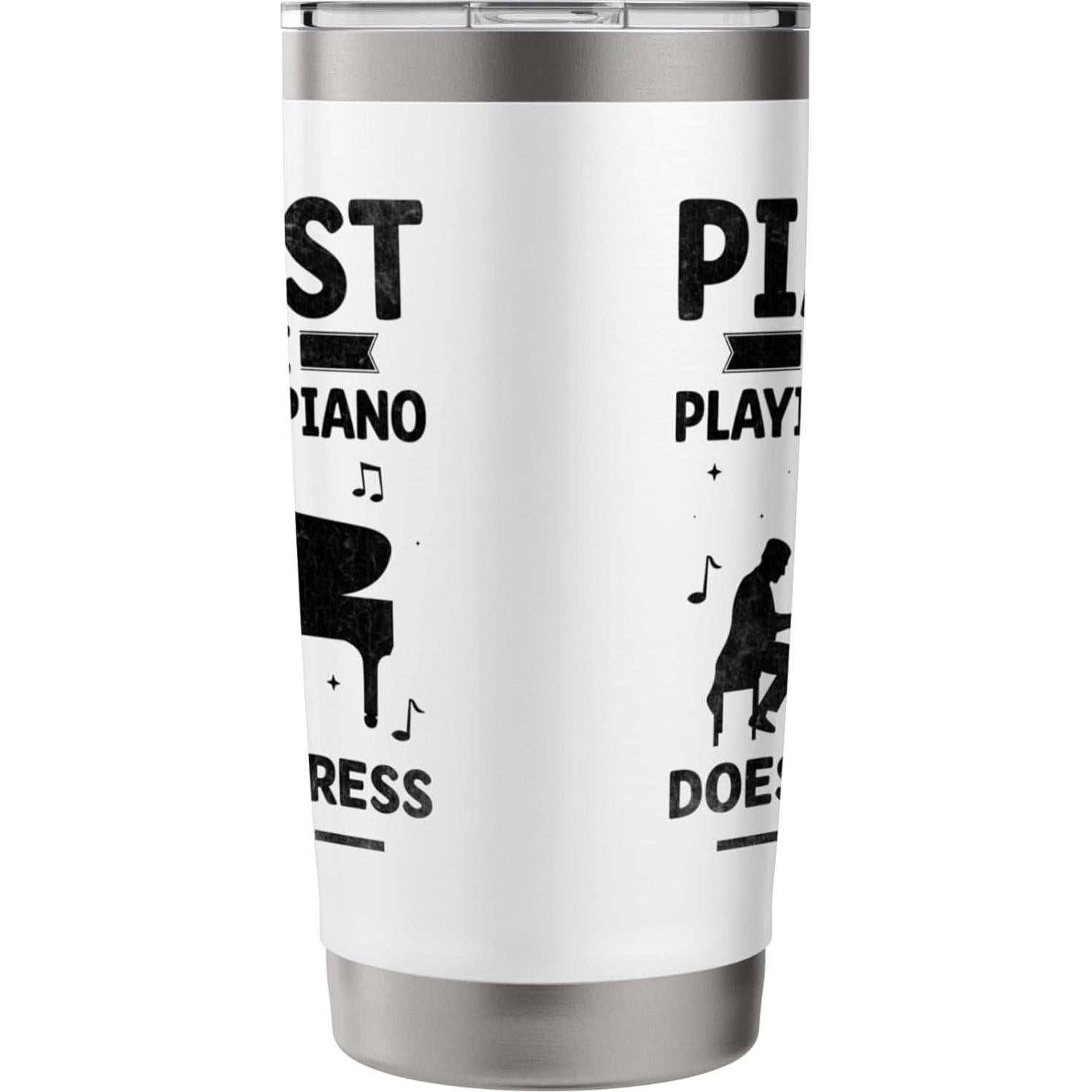 Vaso Térmico Acero Inoxidable 20 oz Blanco Pianista