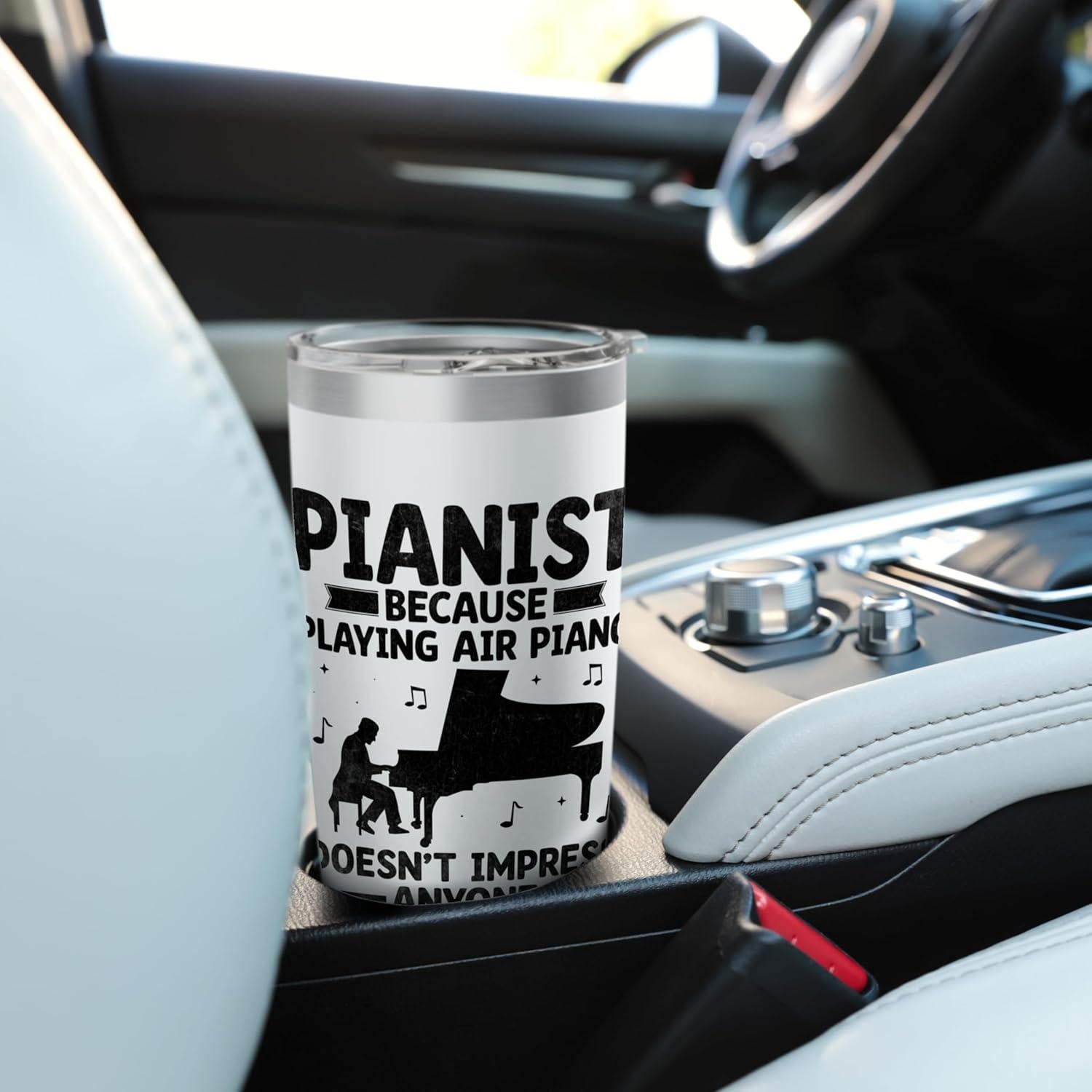 Vaso Térmico Acero Inoxidable 20 oz Blanco Pianista