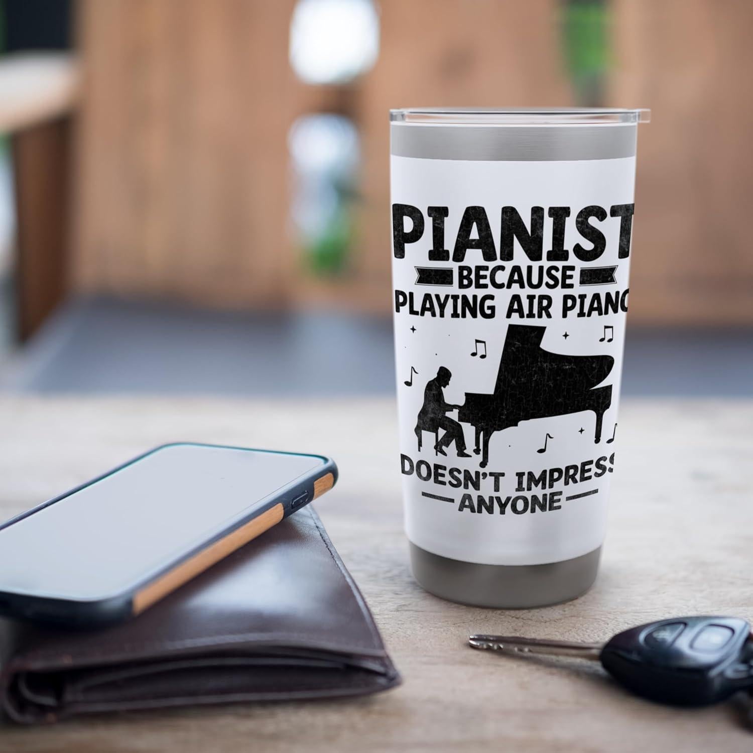 Vaso Térmico Acero Inoxidable 20 oz Blanco Pianista