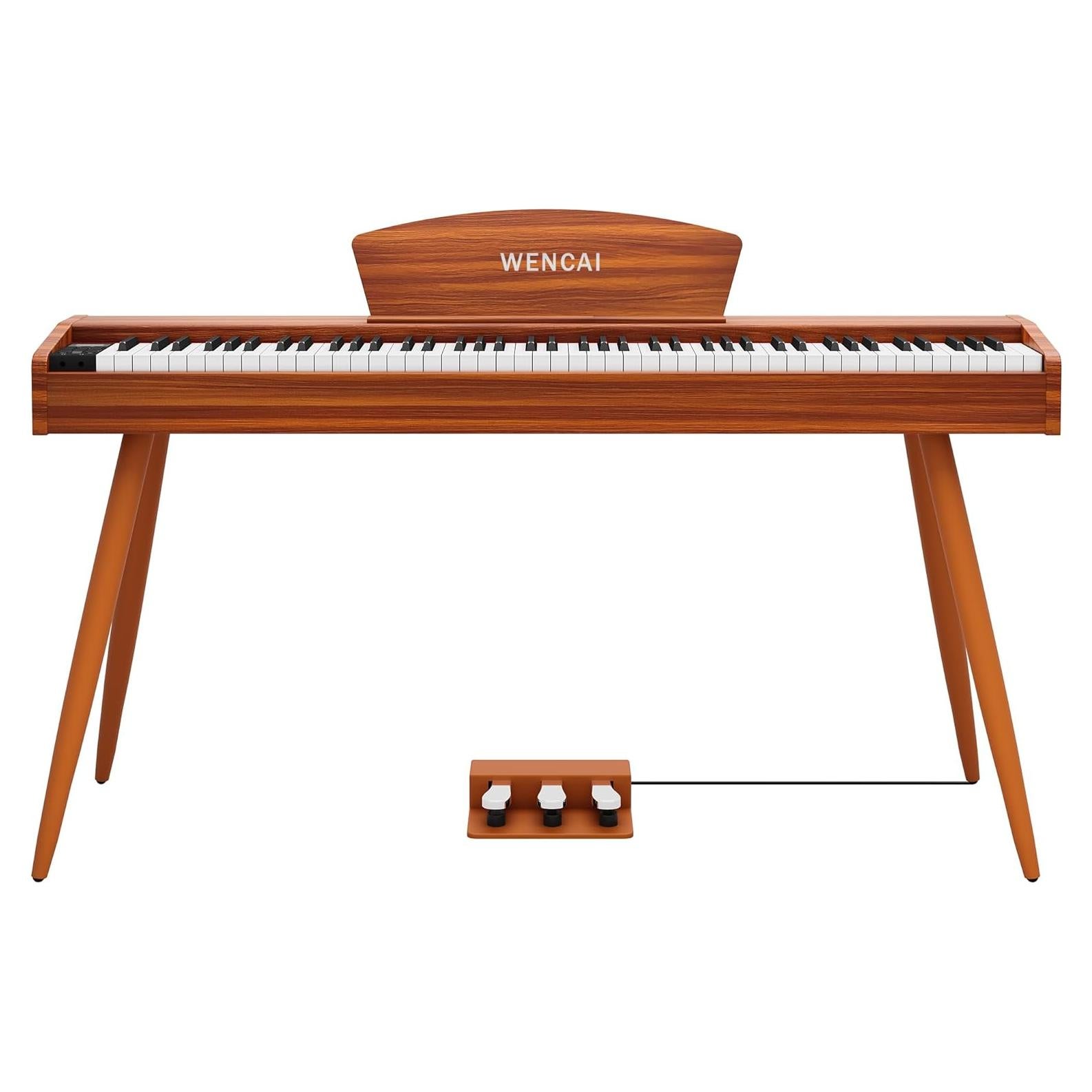 Piano Digital WENCAI 88 Teclas Ponderadas Naranja para Adultos