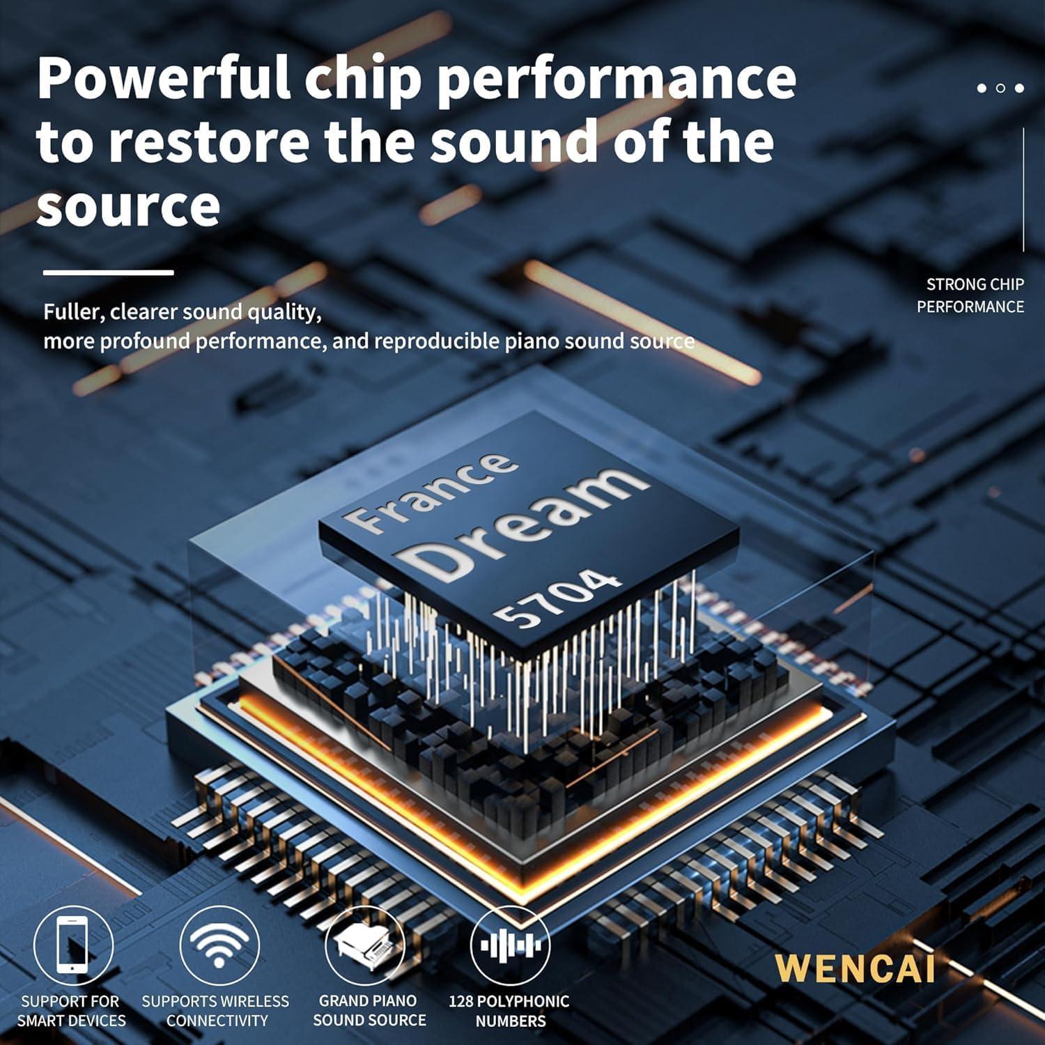 Piano Digital WENCAI 88 Teclas Ponderadas Naranja para Adultos