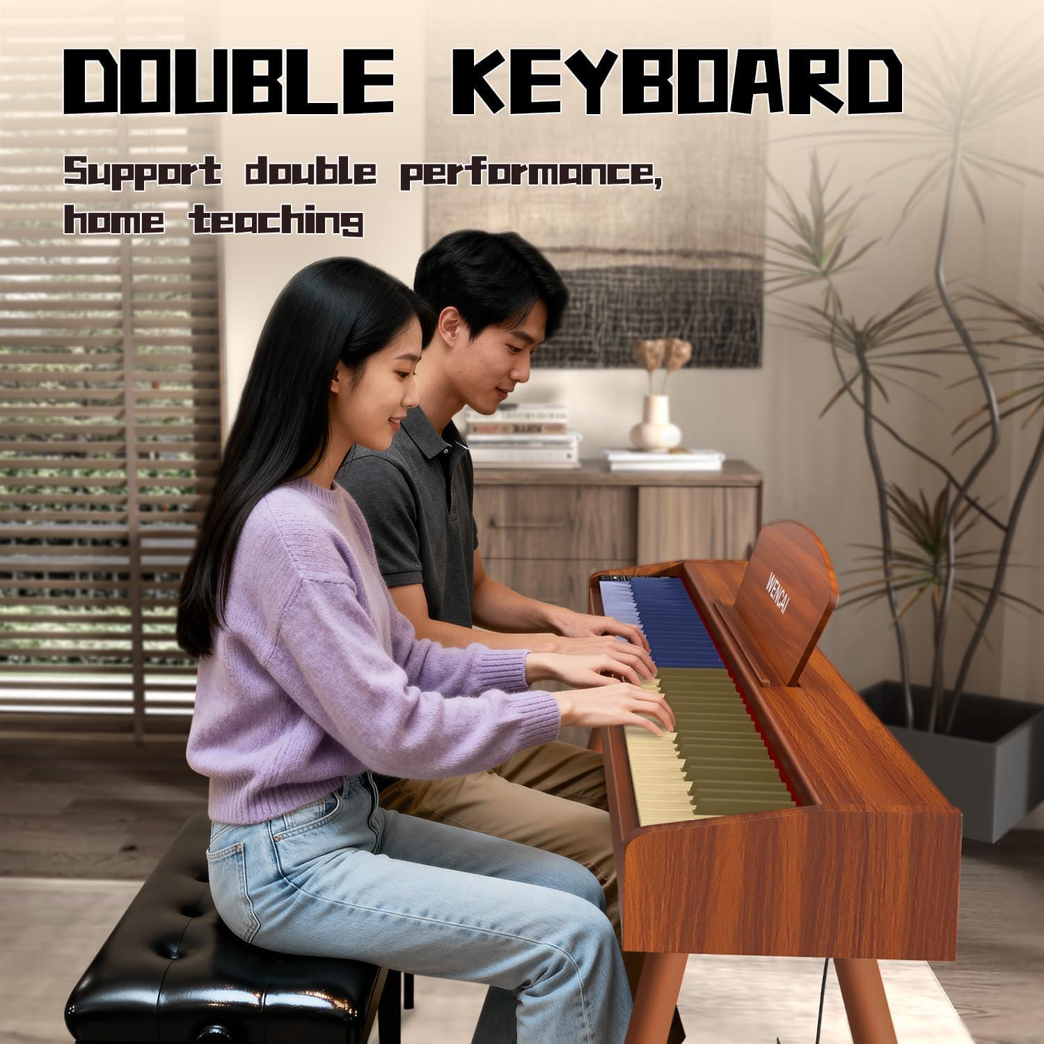 Piano Digital WENCAI 88 Teclas Ponderadas Naranja para Adultos