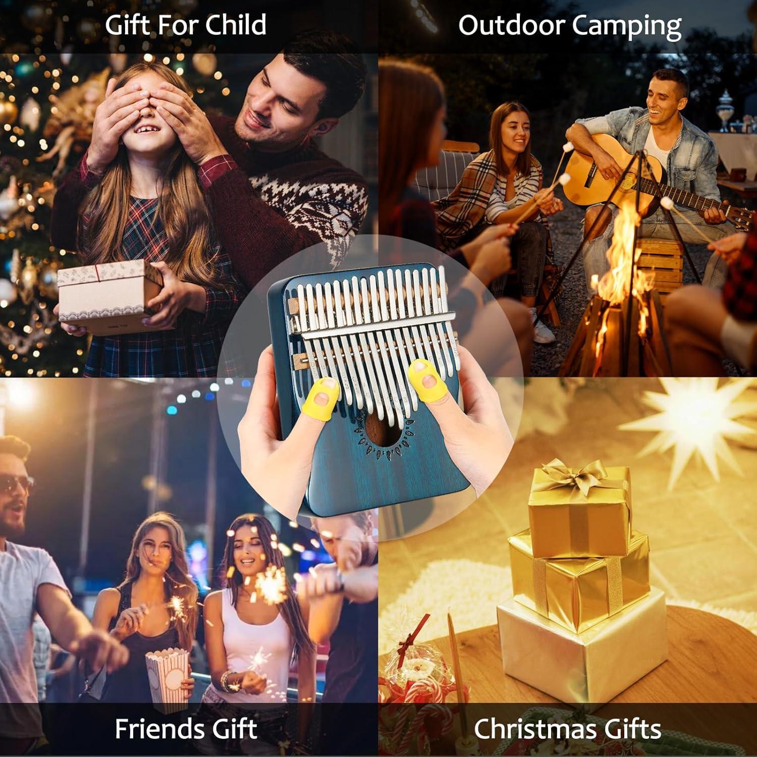 Kalimba AARVI 17 Teclas Azul - Piano de Pulgar Portátil