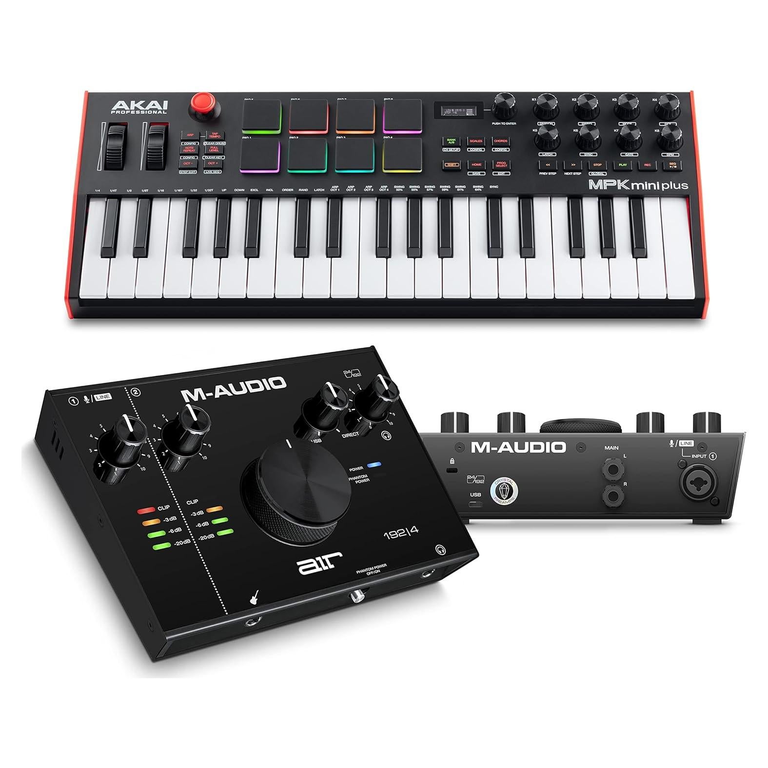 Paquete Estudio Grabación Akai MPK Mini Plus + M-Audio AIR 192x4