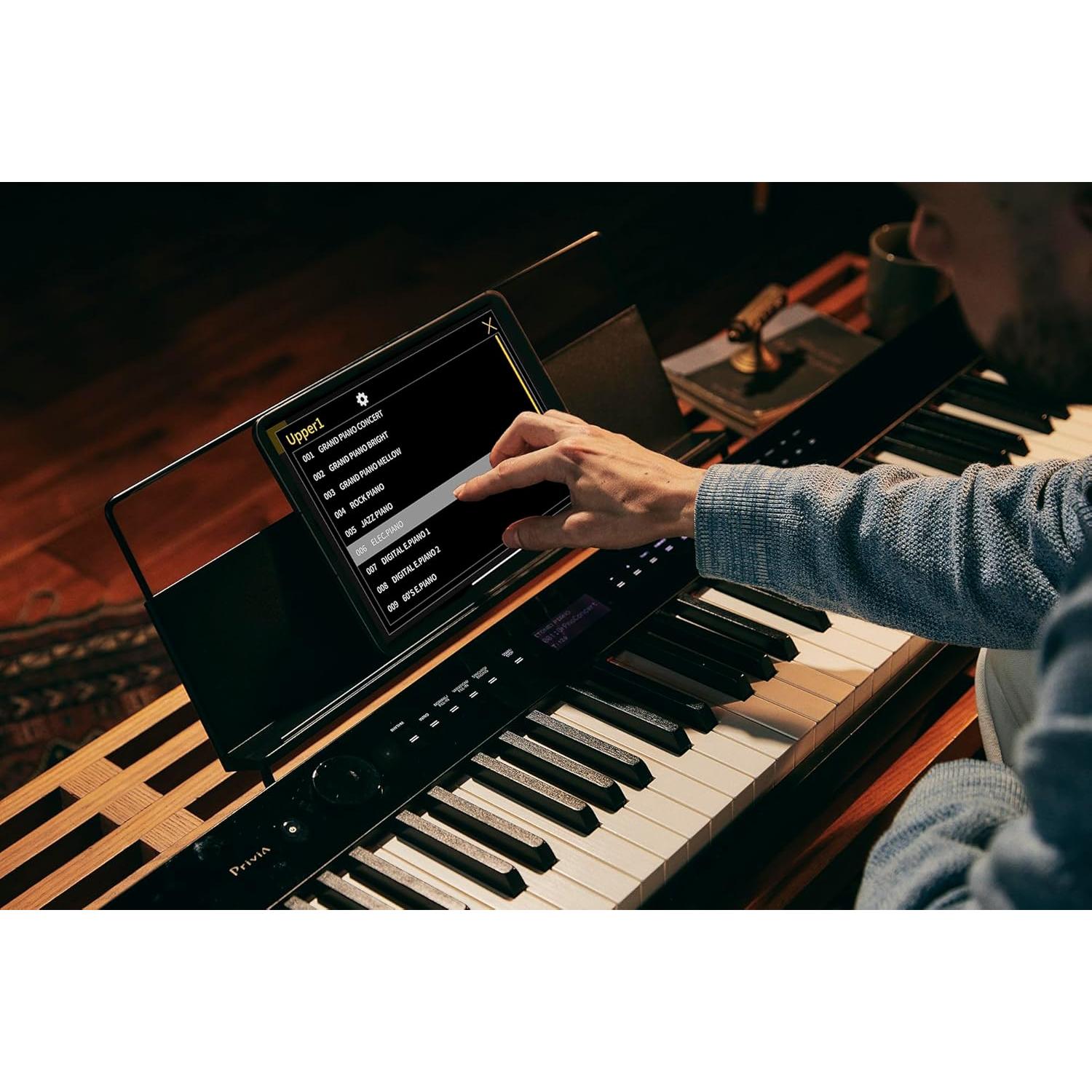 Casio Privia PX-S3100 Digital Piano - Black Bundle with Adjustable Stand, Bench, Headphones, Instructional Book, Online Lessons, Instructional DVD, and Austin Bazaar Polishing Cloth