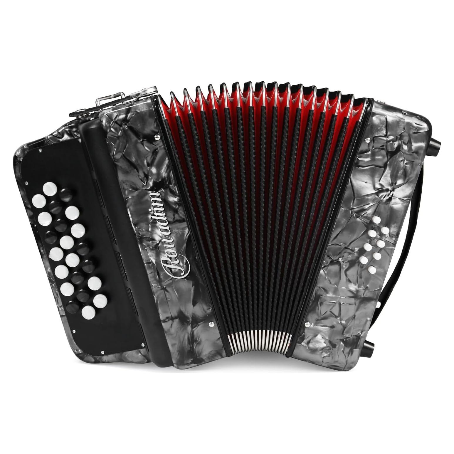 Acordeón Rowadtim MI-88-5 22 Teclas 8 Bajos Gris