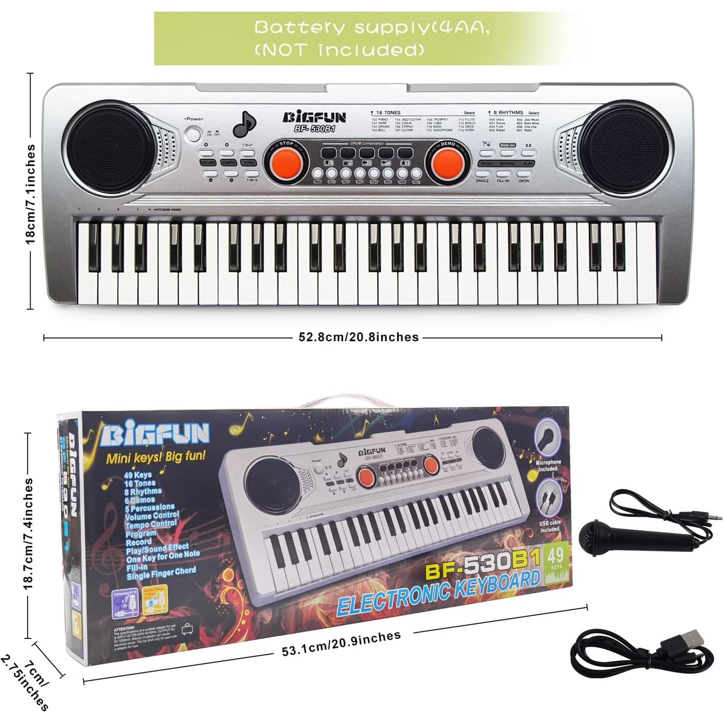 Teclado Piano Electrónico Raimy 49 Teclas para Niños 3-9 Años