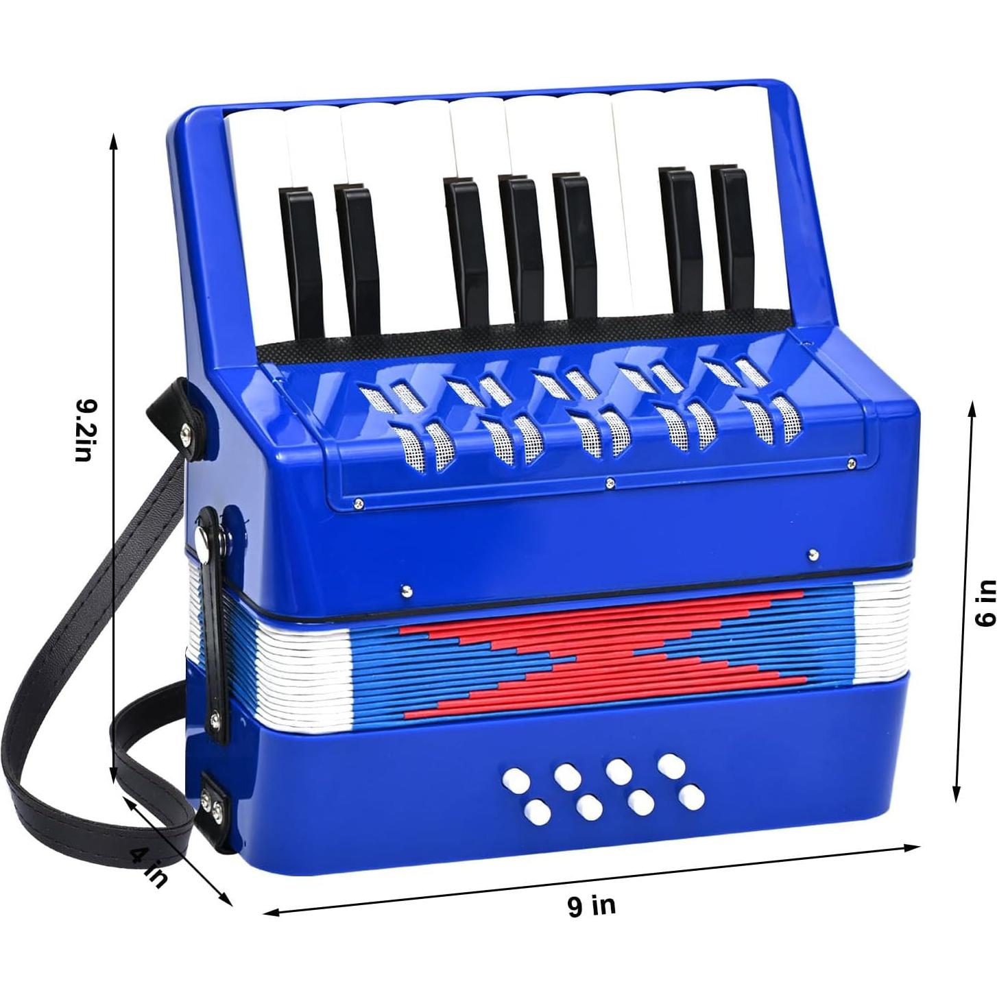 Acordeón Mini LIEKE 17 Teclas 8 Botones Bajo Azul