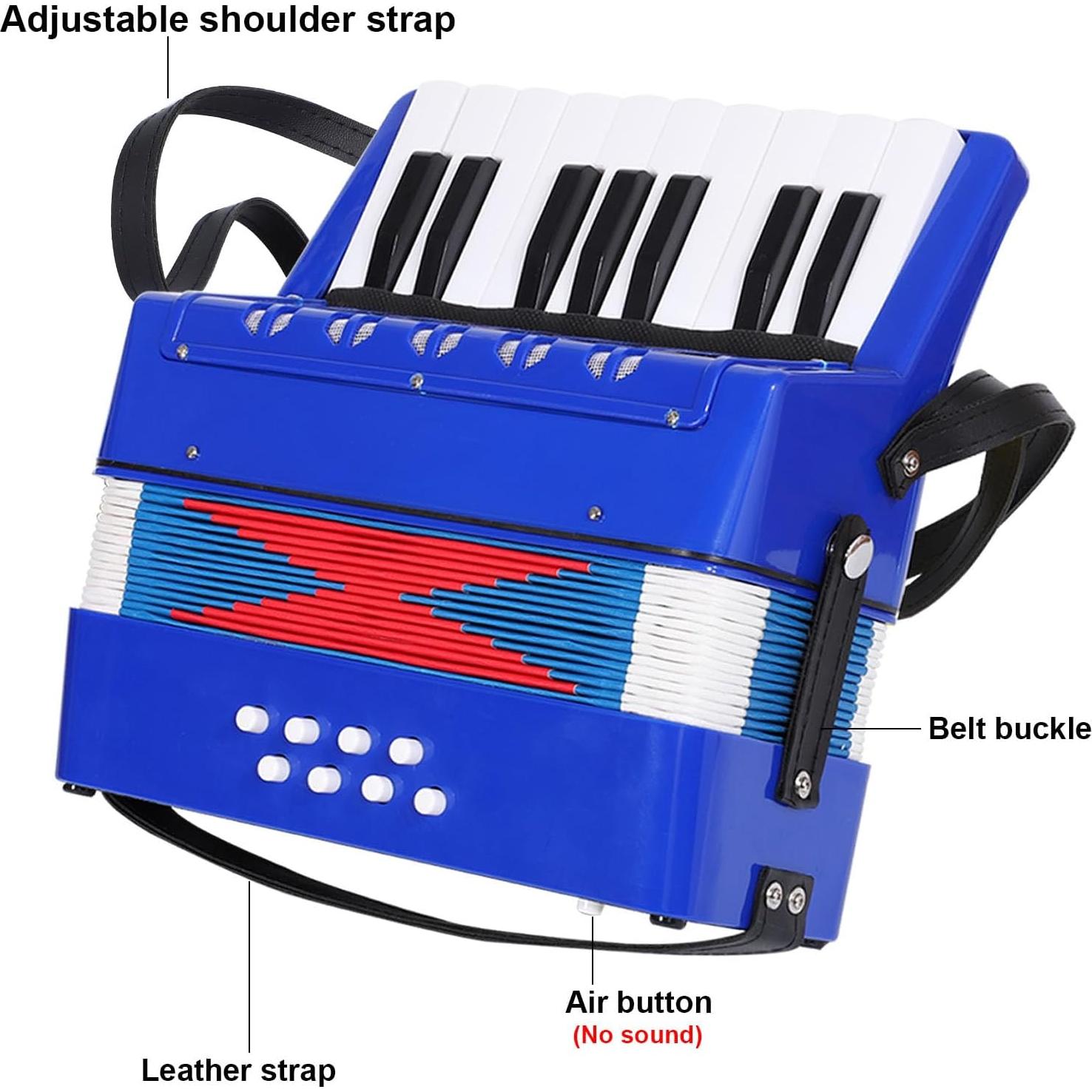 Acordeón Mini LIEKE 17 Teclas 8 Botones Bajo Azul