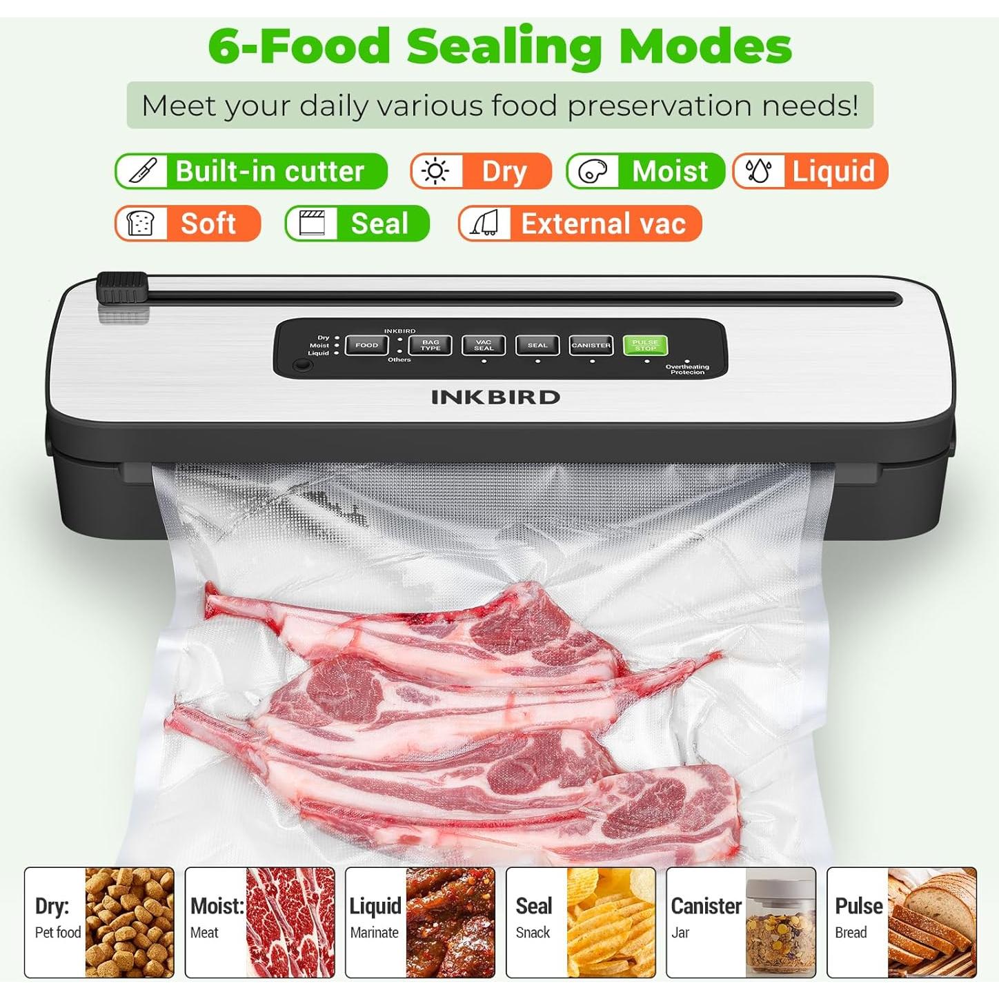 Selladora al Vacío Inkbird INK-VS05 130W Compacta con Cortador