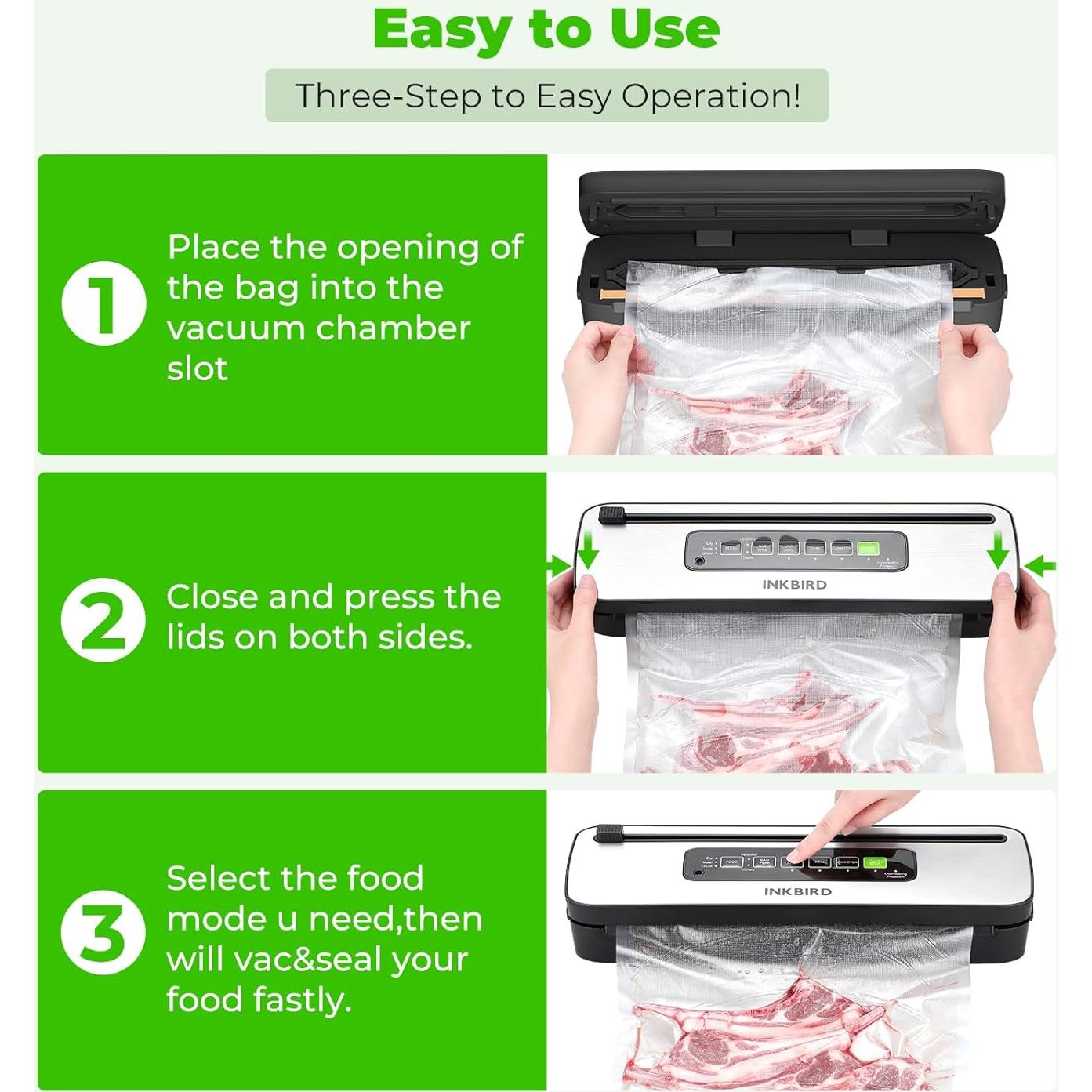 Selladora al Vacío Inkbird INK-VS05 130W Compacta con Cortador