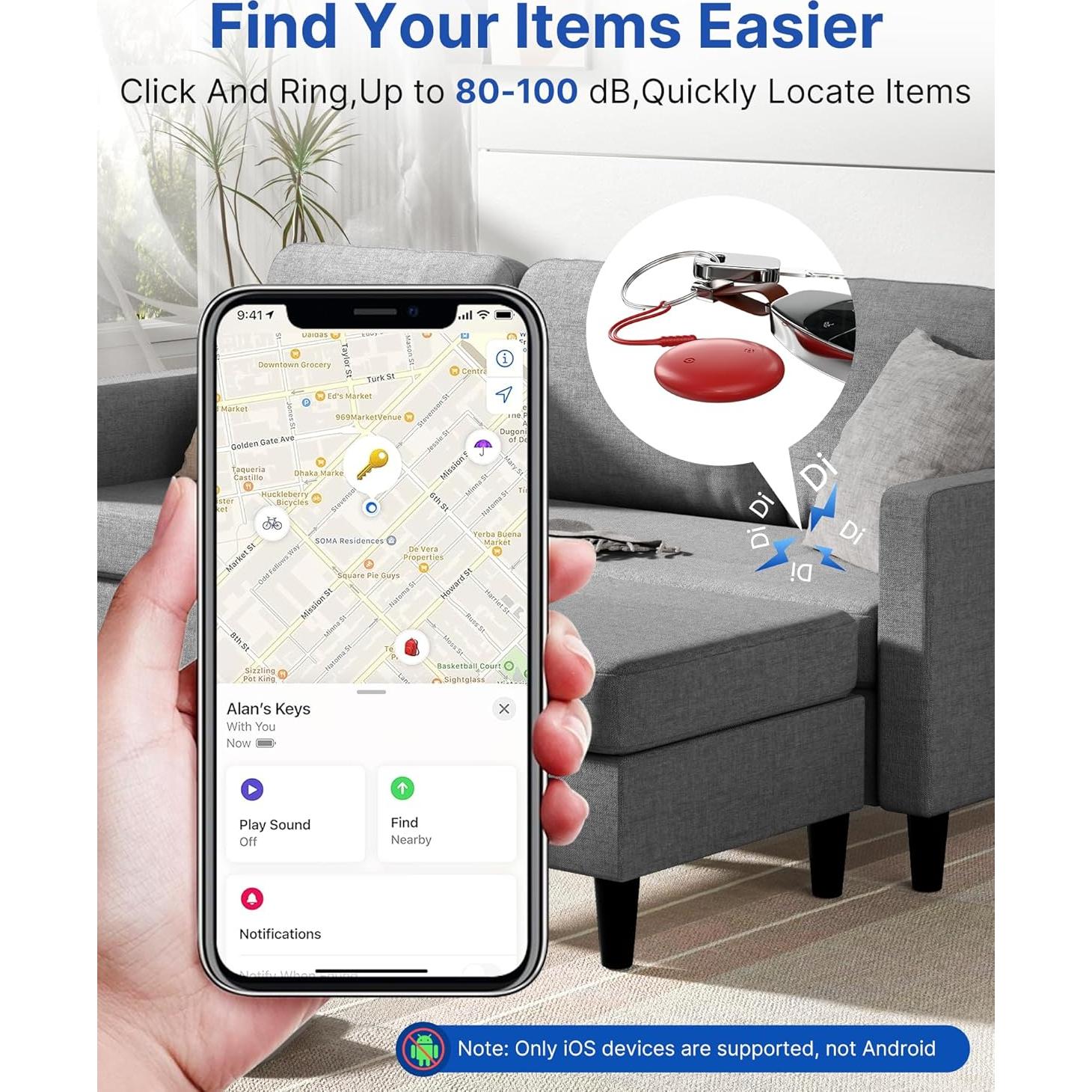 Localizador Bluetooth Aircovered 4 Pack - Compatible con Apple Find My