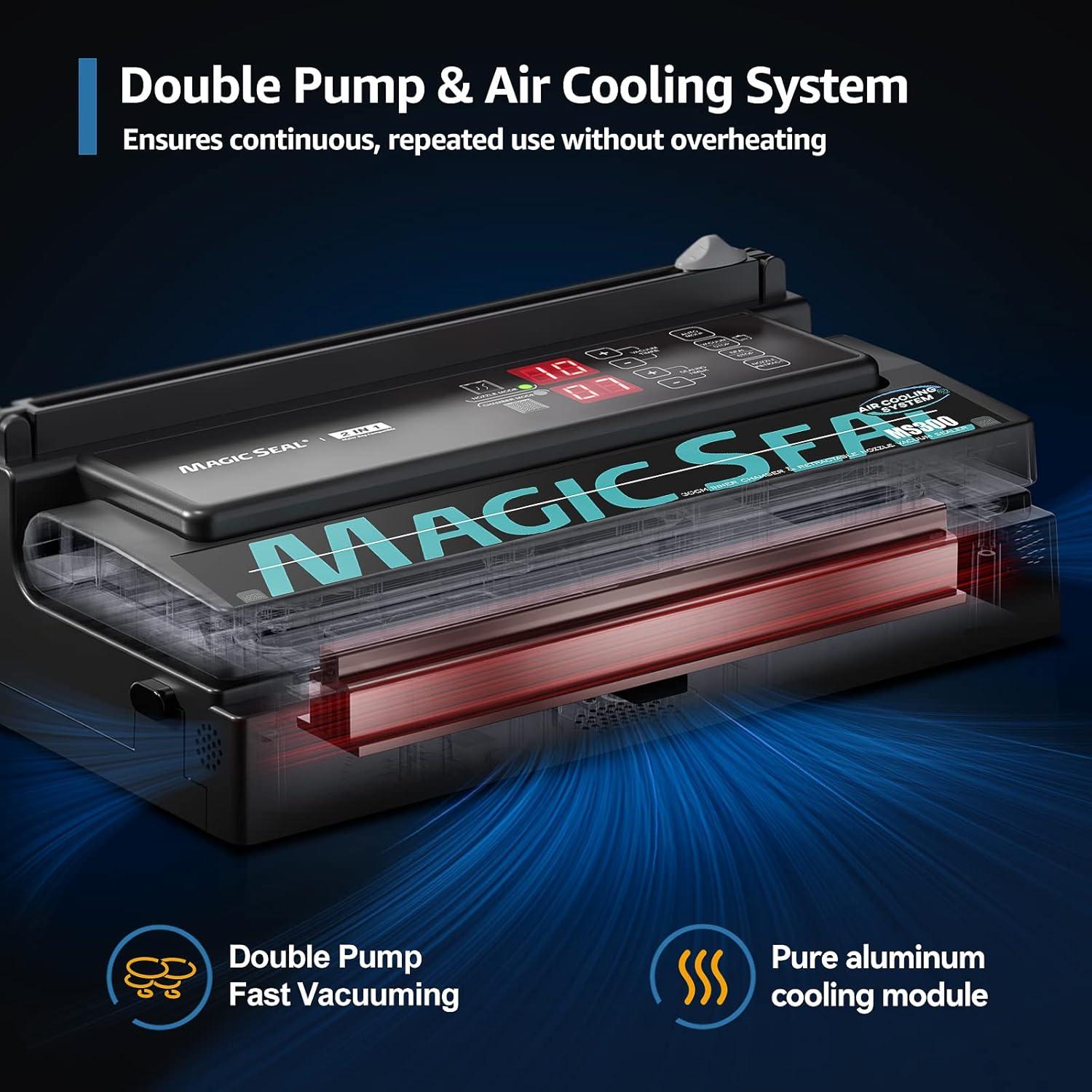 Sellador al Vacío MAGIC SEAL MS300 Doble Bomba 8mm