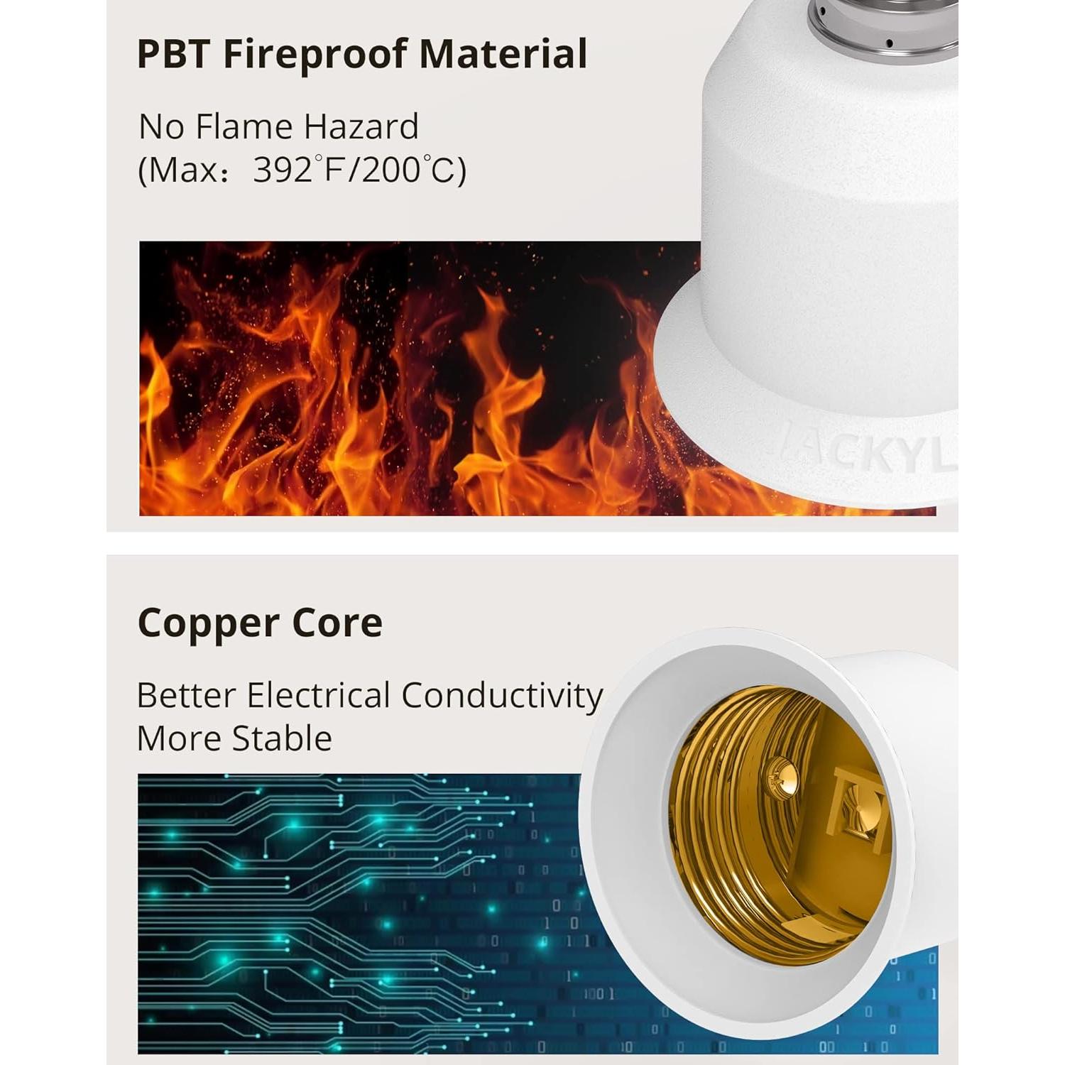 Adaptador E12 a E26 JACKYLED 10 Piezas 150W