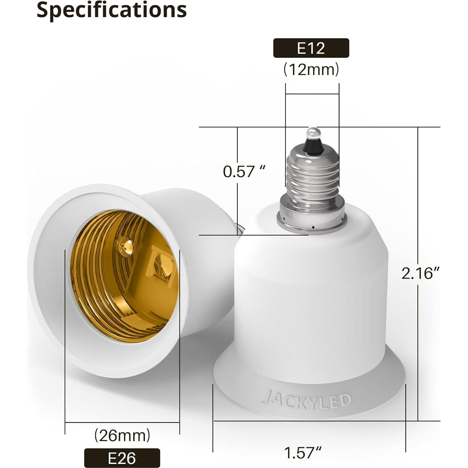 Adaptador E12 a E26 JACKYLED 10 Piezas 150W