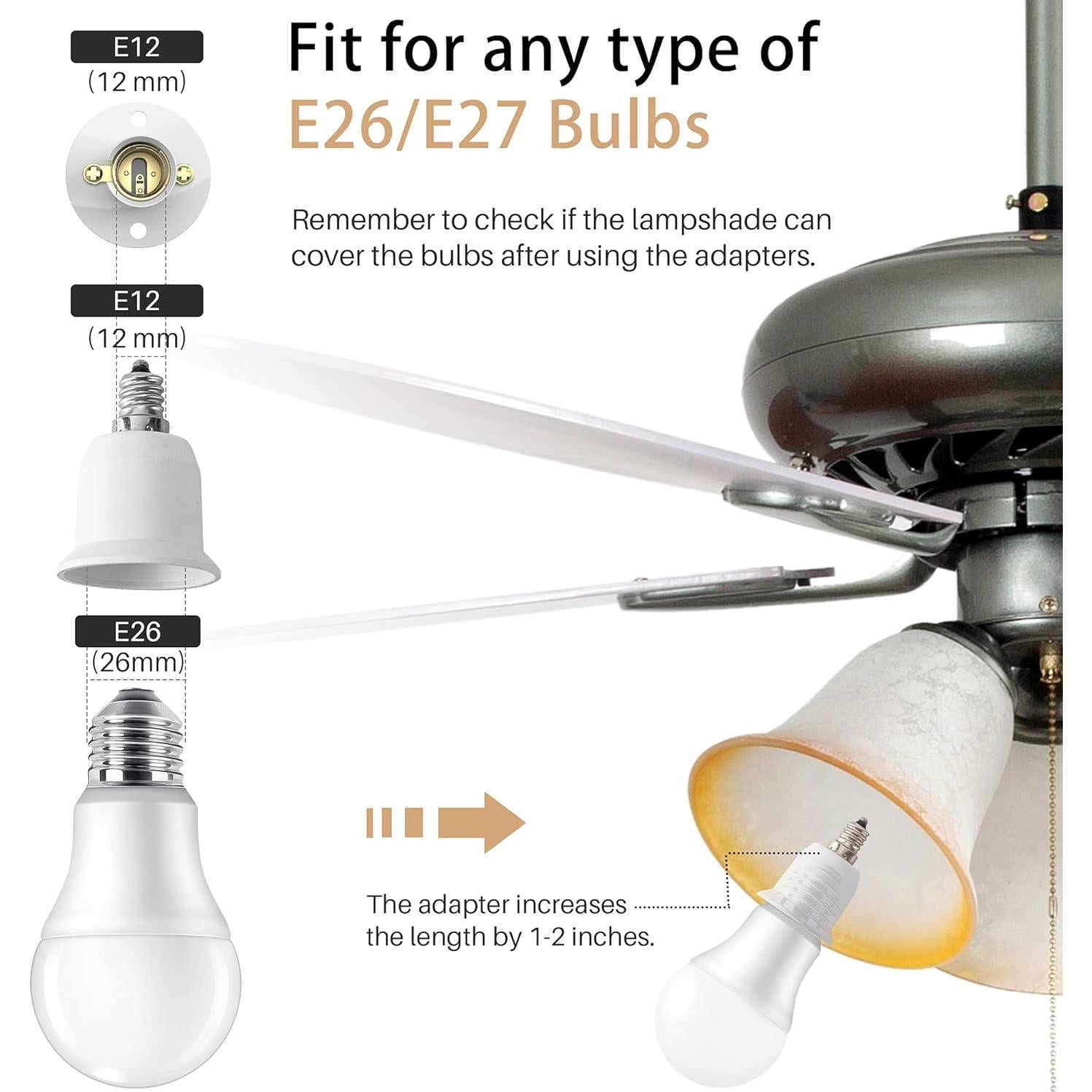 Adaptador E12 a E26 JACKYLED 10 Piezas 150W