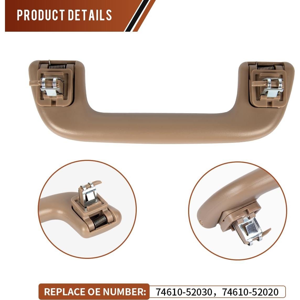 Mango de Agarre para Techo Toyota PAIMOHO Marrón Grisáceo