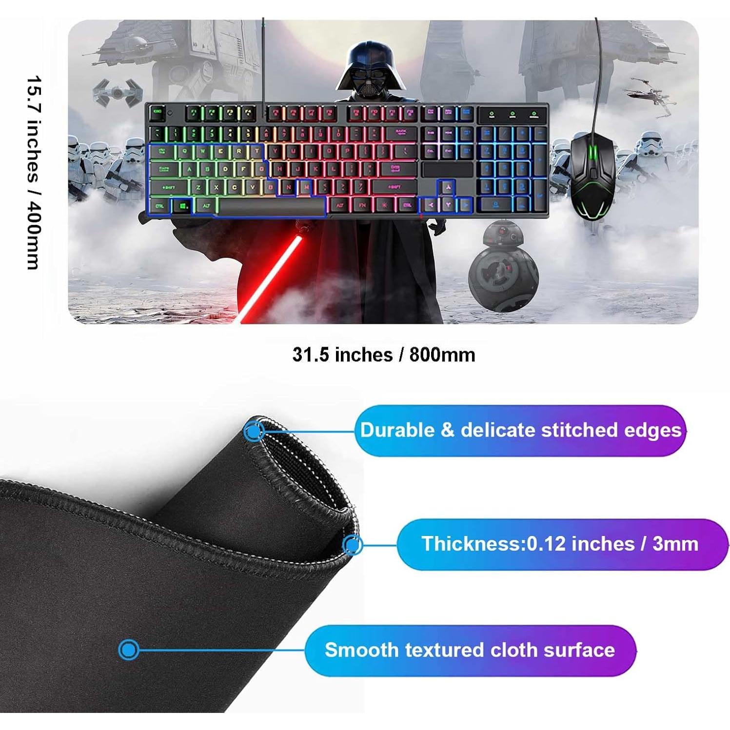 Alfombrilla de Ratón Gaming Grande GZESZT 80x40 cm Antideslizante