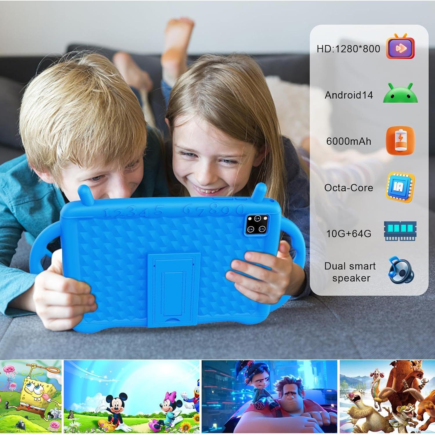 Tableta Semeakoko 10.1" Android 14 Niños 10GB RAM 64GB