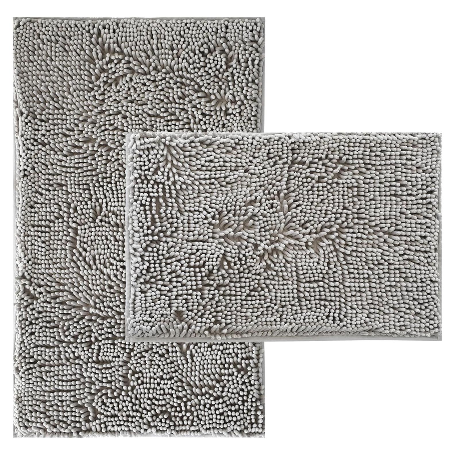 Conjunto de Alfombrillas de Baño RUN HELIX 2 Piezas Gris 81x51 cm