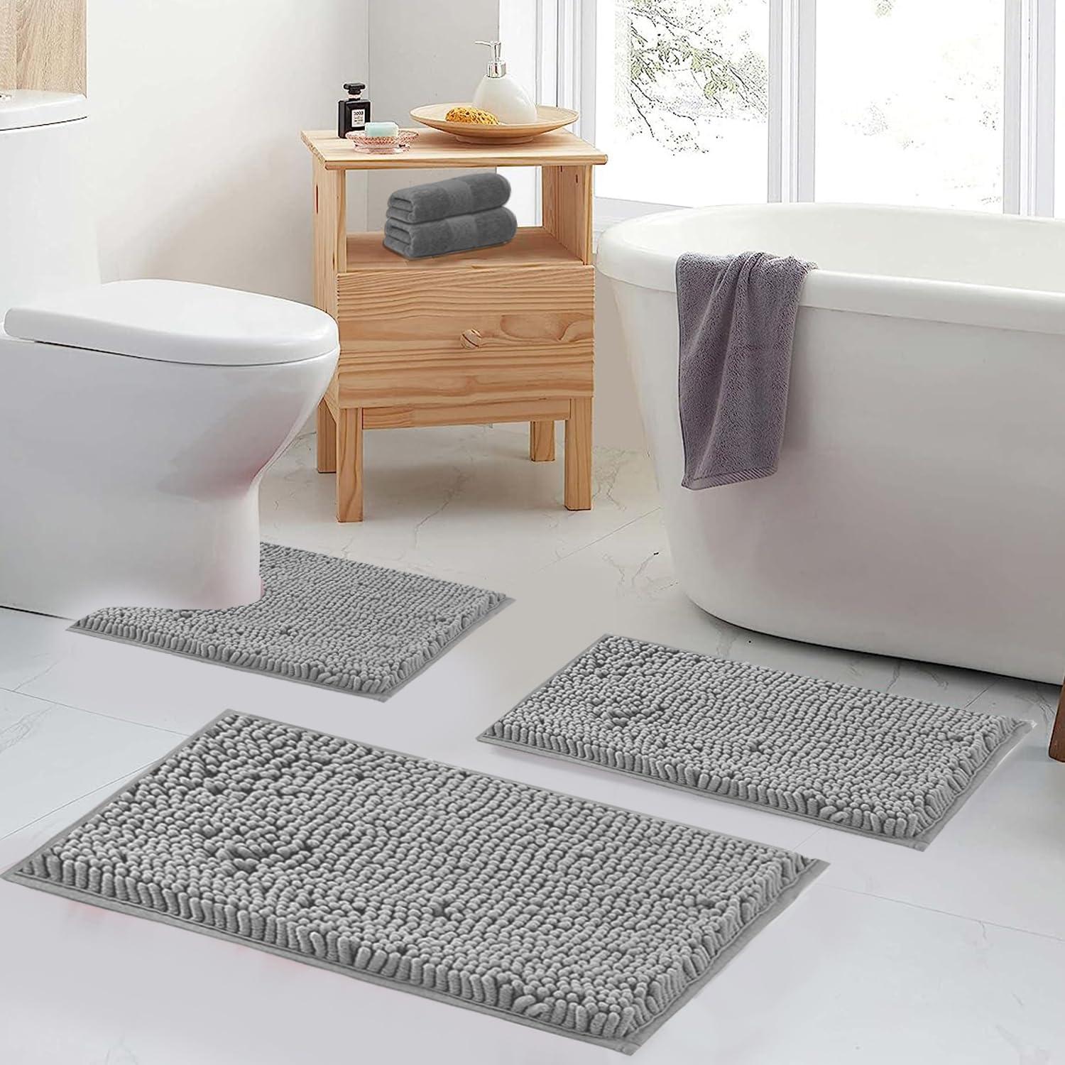 Conjunto de Alfombrillas de Baño RUN HELIX 2 Piezas Gris 81x51 cm