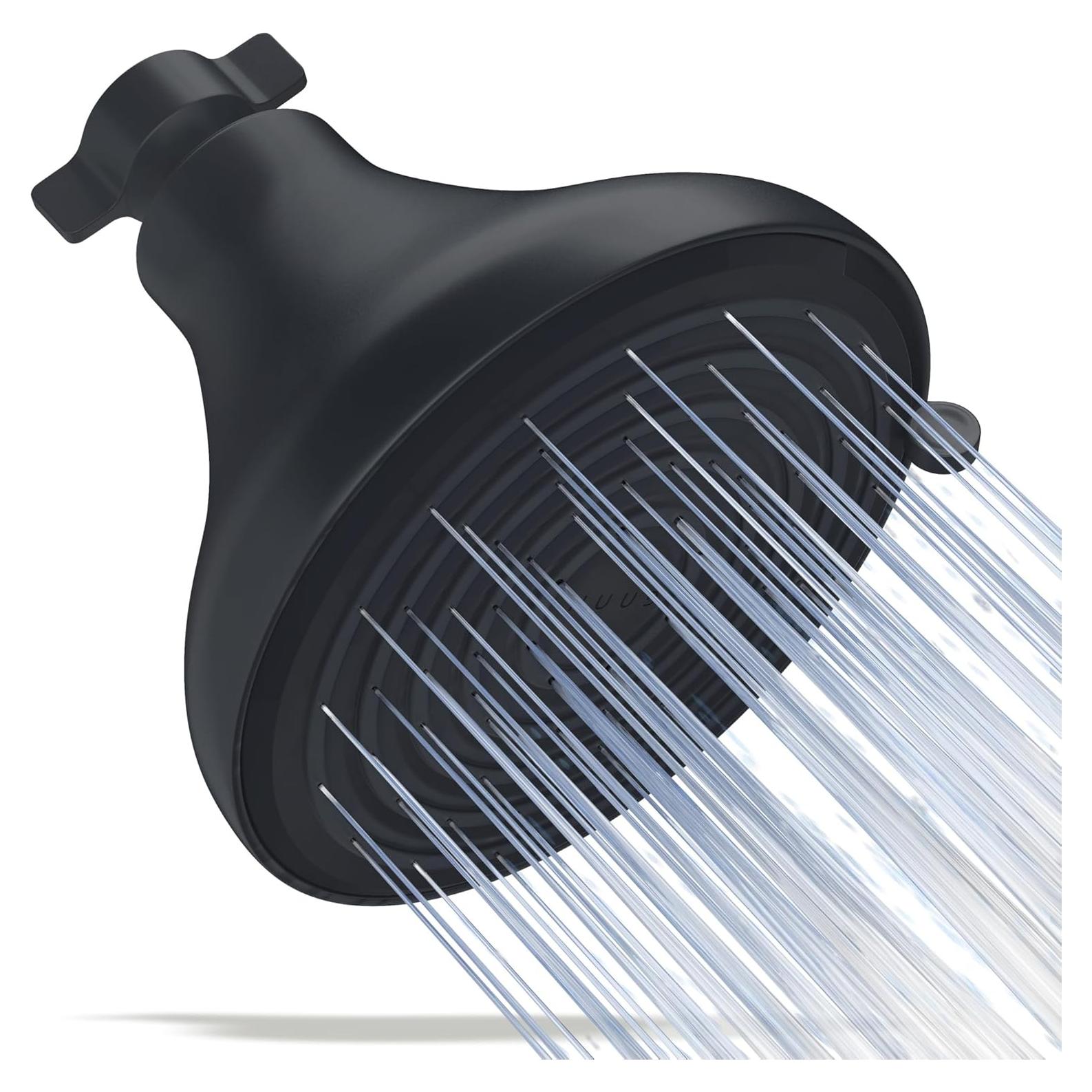 Cabezal de Ducha Filtrado NUUD Negro | Triple Filtración Cloro y Metales