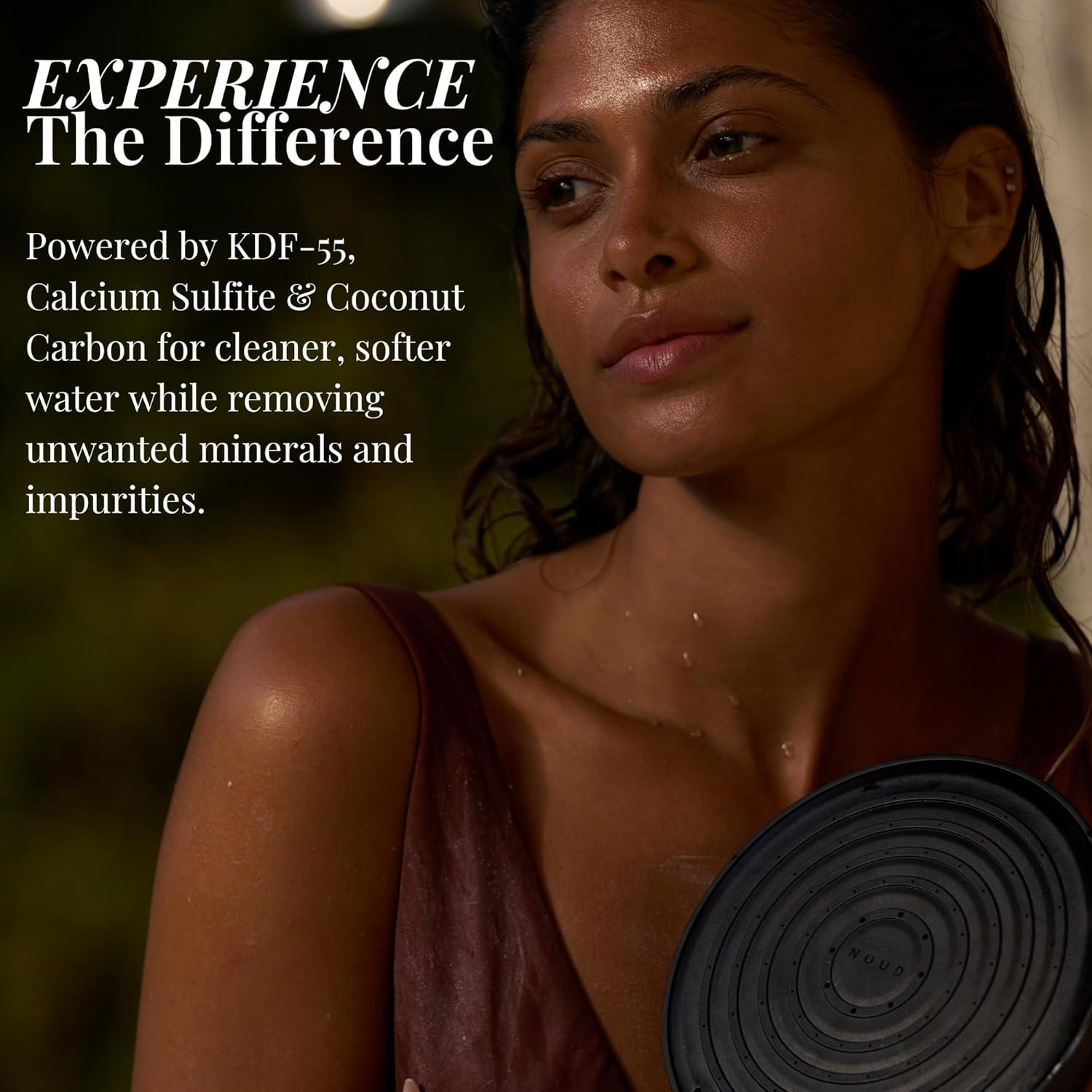 Cabezal de Ducha Filtrado NUUD Negro | Triple Filtración Cloro y Metales