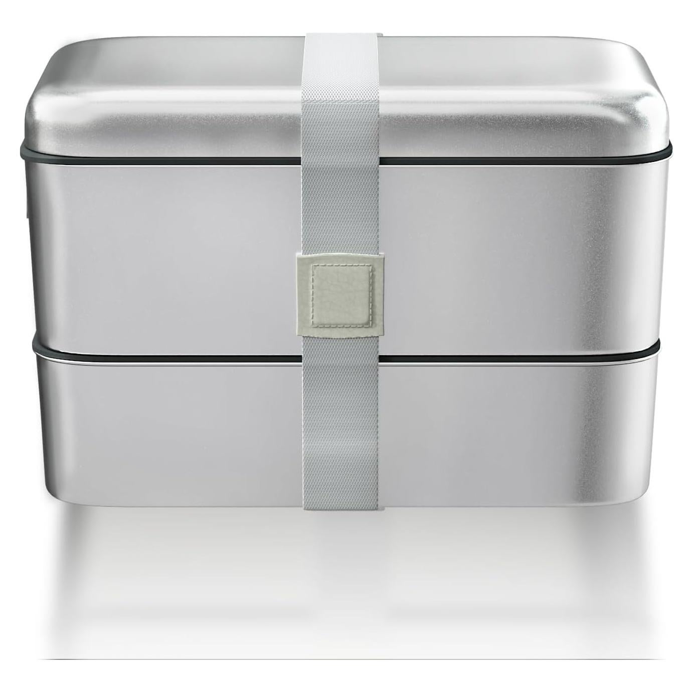 Caja Bento Acero Inoxidable Bakpoco 1600ml Doble Capa Apta Microondas