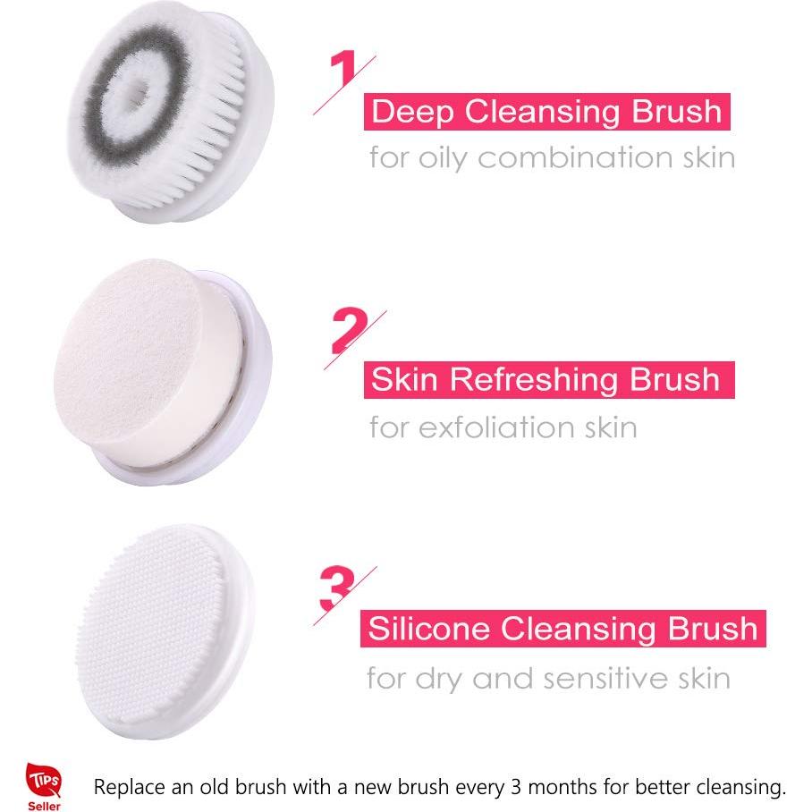 Cepillo Facial Eléctrico TOUCHBeauty con 3 Cabezas y Estuche