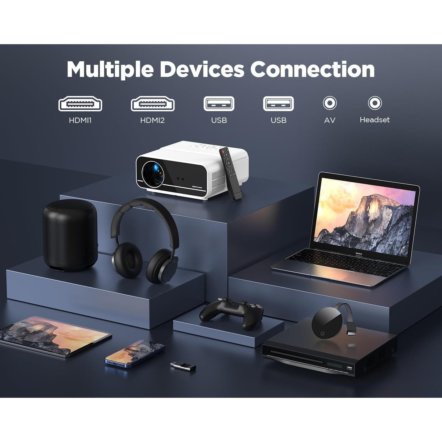 Proyector DBPOWER C16 4K WiFi 5G Bluetooth 1080P 600ANSI